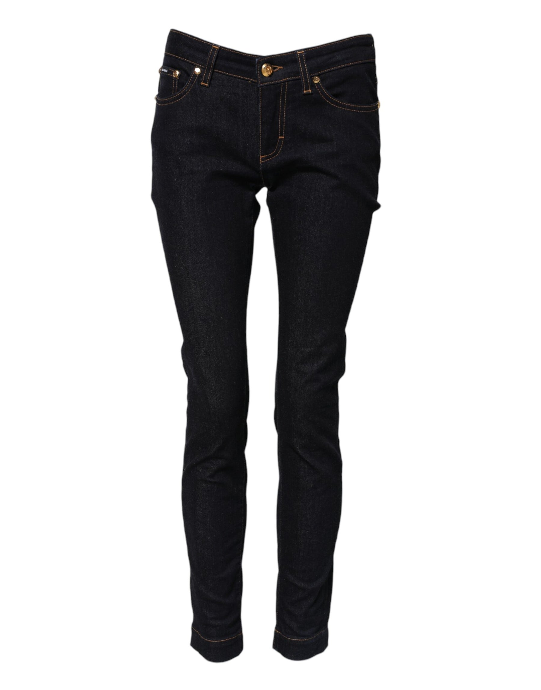 Dolce & Gabbana Blue Cotton PRETTY LowWaist Skinny Denim Jeans | Regal Royce