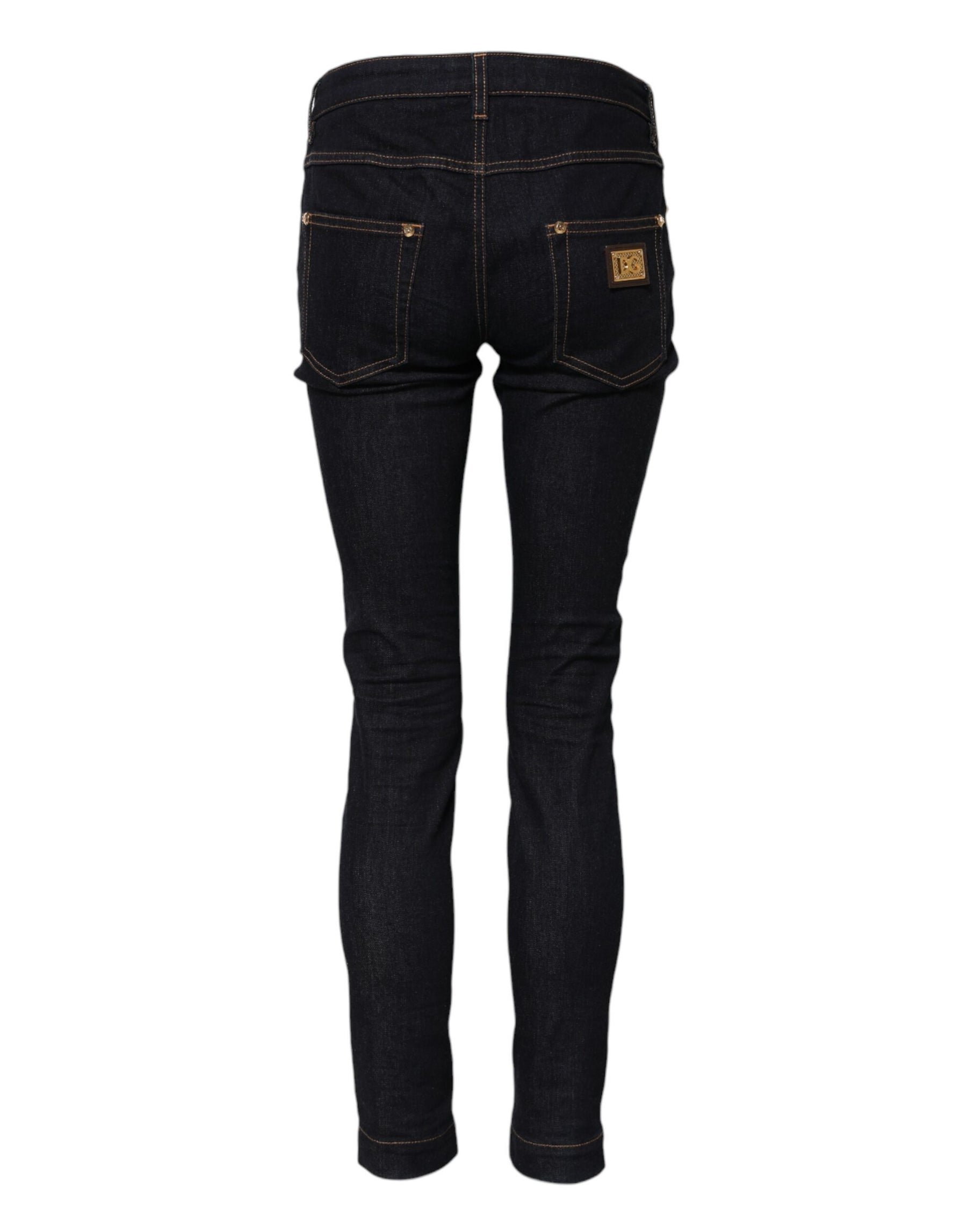 Dolce & Gabbana Blue Cotton PRETTY LowWaist Skinny Denim Jeans | Regal Royce