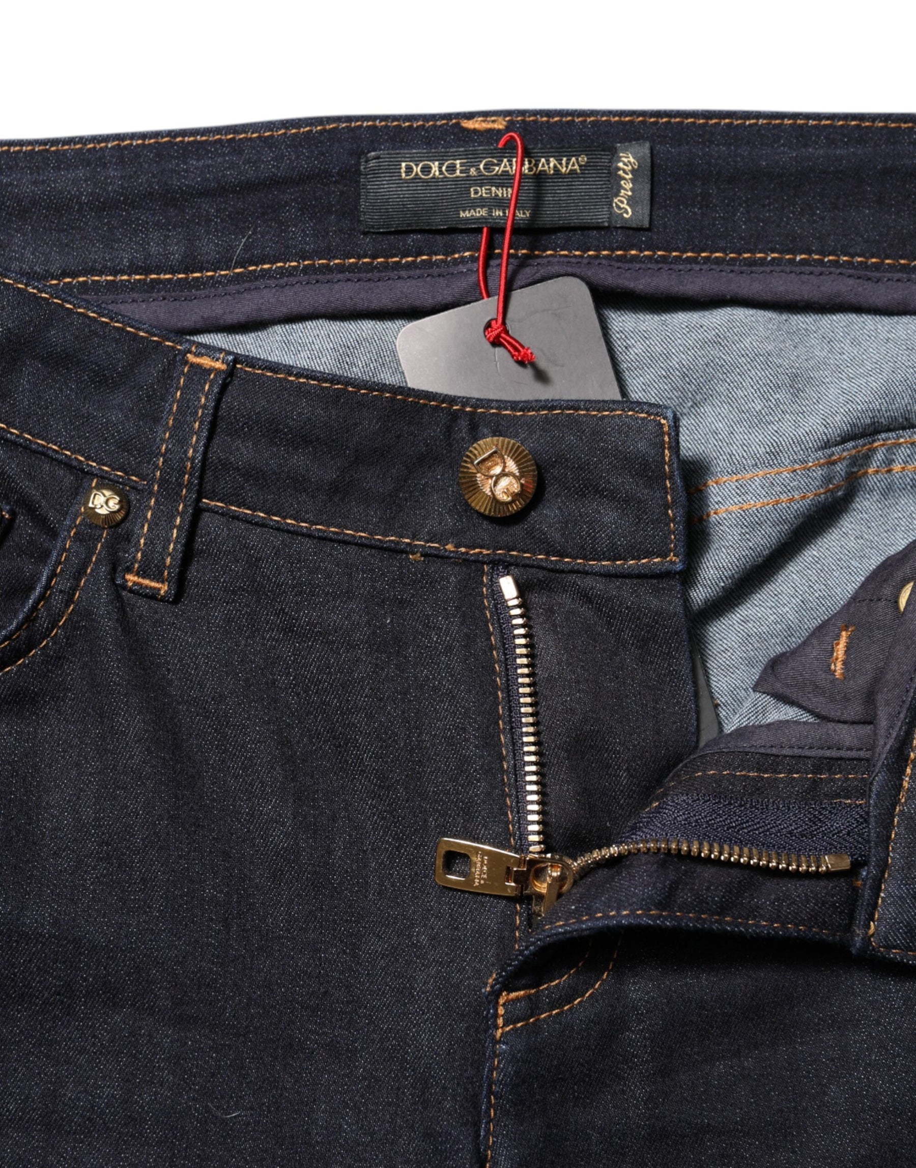 Dolce & Gabbana Blue Cotton PRETTY LowWaist Skinny Denim Jeans | Regal Royce