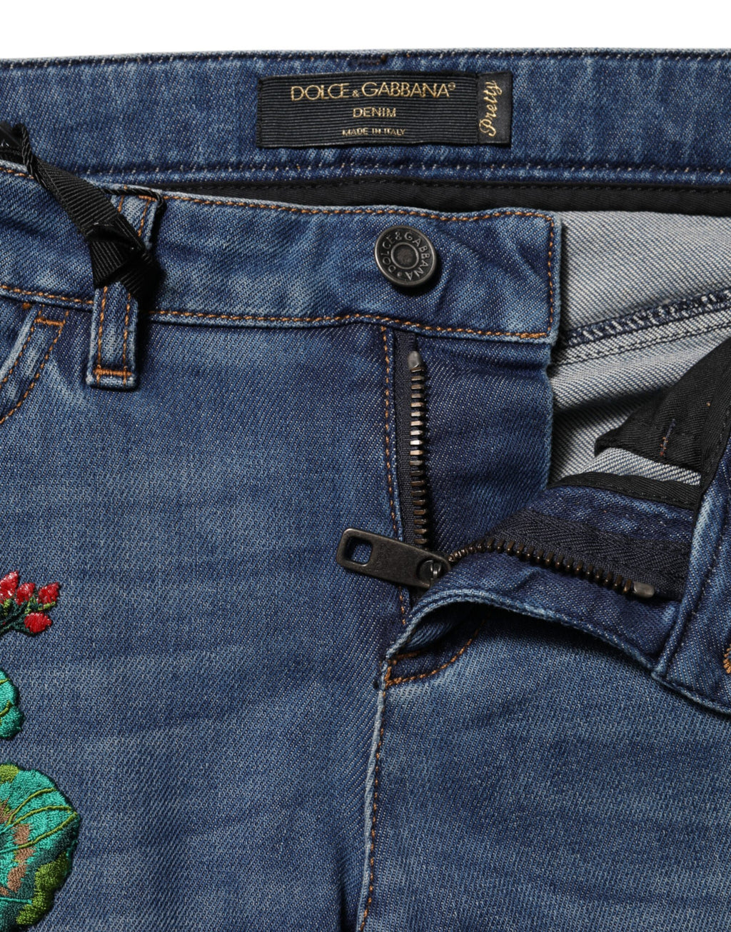 Dolce & Gabbana Blue Cotton Low Waist Skinny Denim Jeans