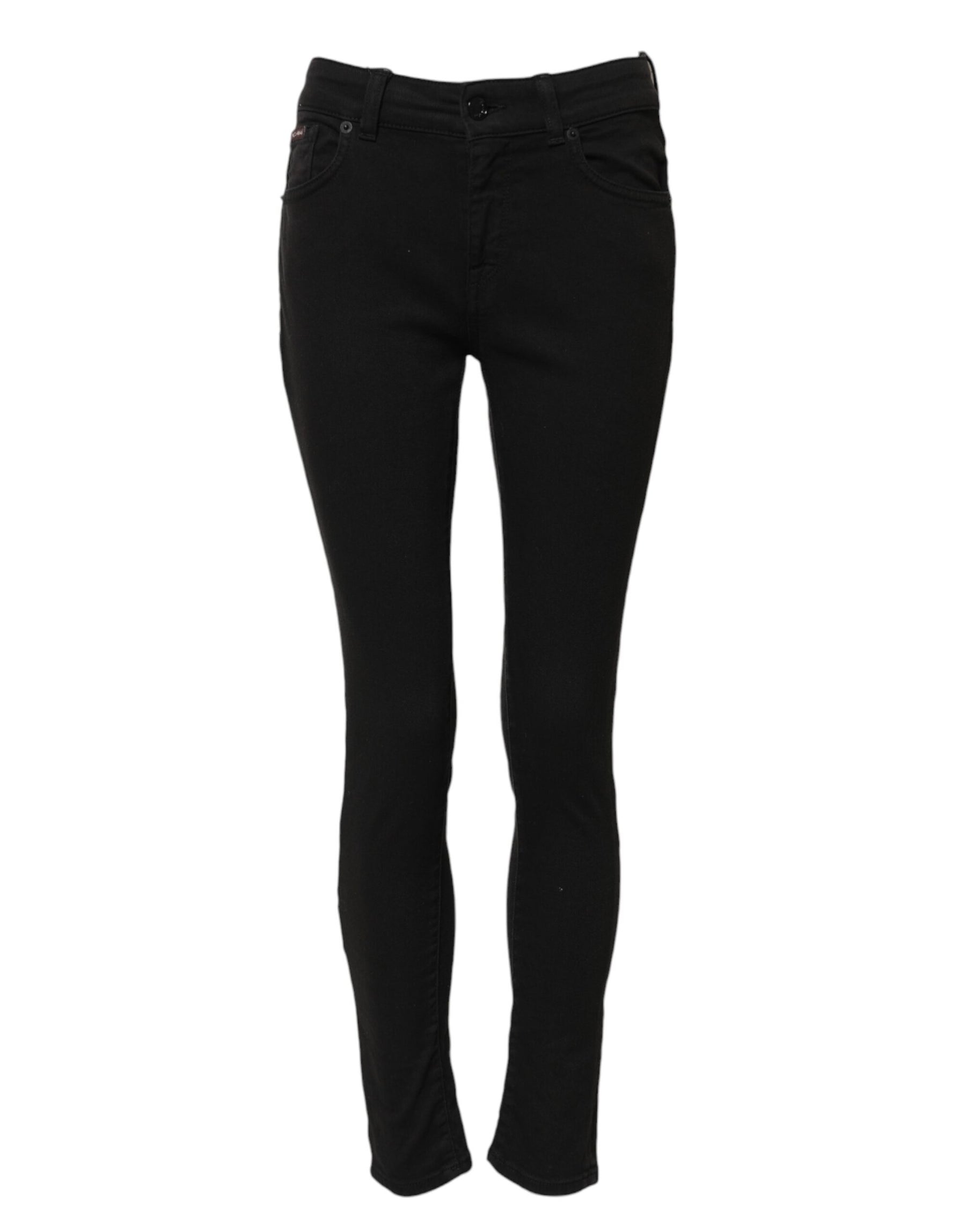 Dolce & Gabbana Black Cotton Skinny Mid Waist Denim Jeans | Regal Royce