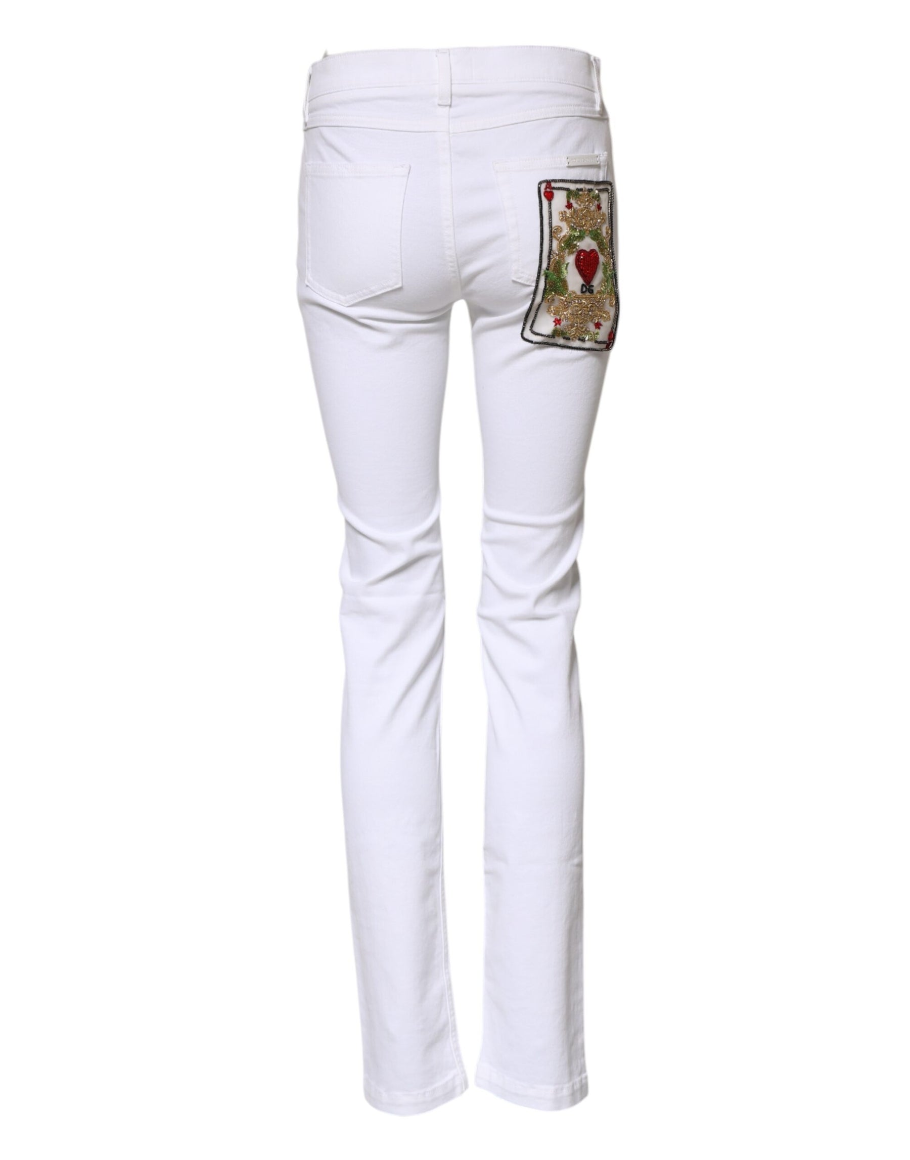 Dolce & Gabbana White GRACE Mid Waisted Skinny Denim Jeans | Regal Royce