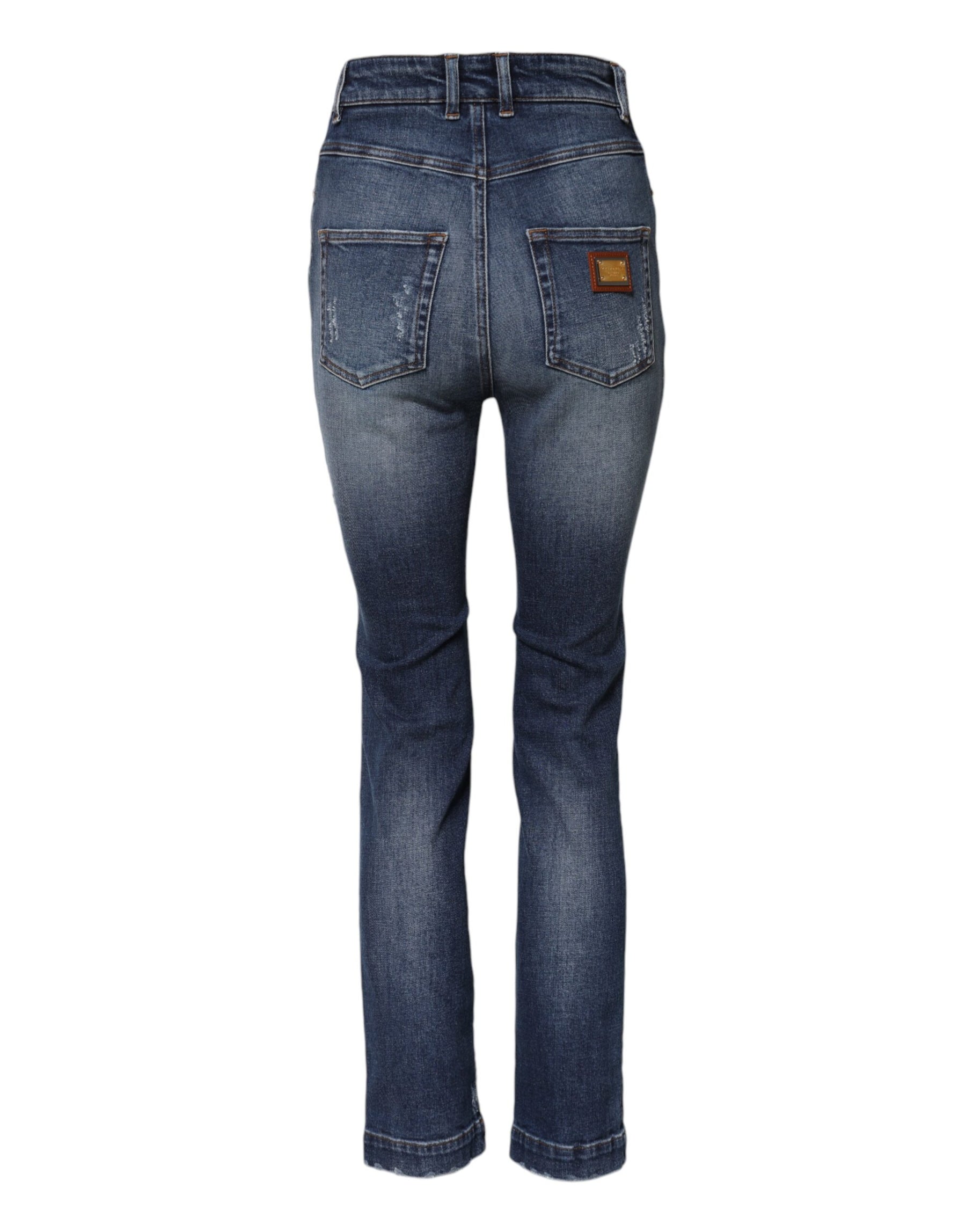 Dolce & Gabbana Blue Rhinestone Embellished Denim Jeans | Regal Royce