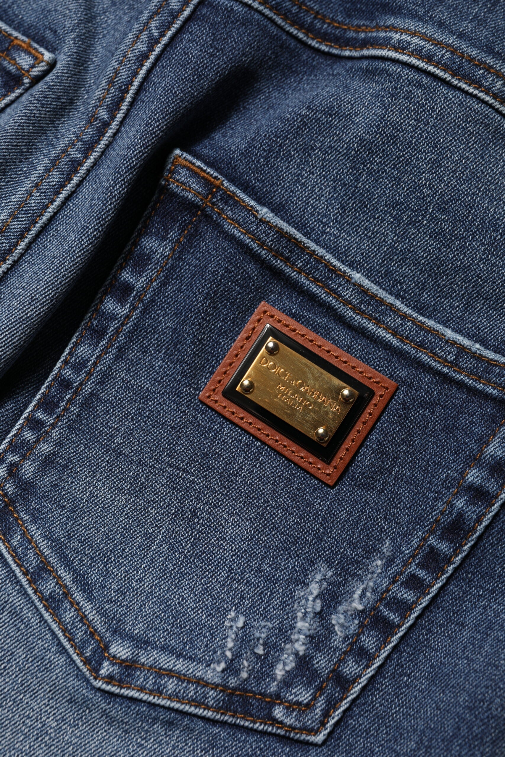 Dolce & Gabbana Blue Rhinestone Embellished Denim Jeans | Regal Royce