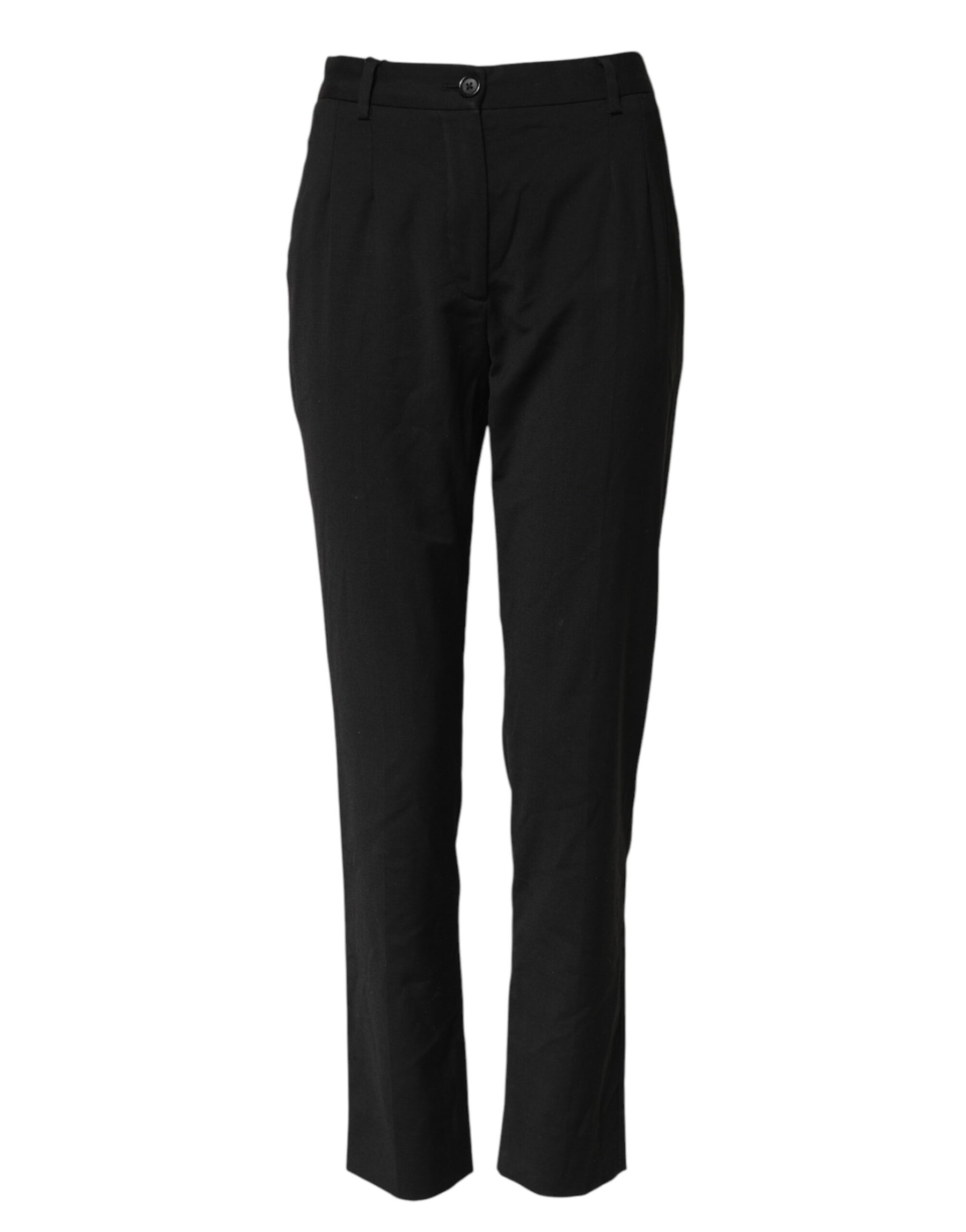 Dolce & Gabbana Black STAFF High Waist Tapered Pants | Regal Royce