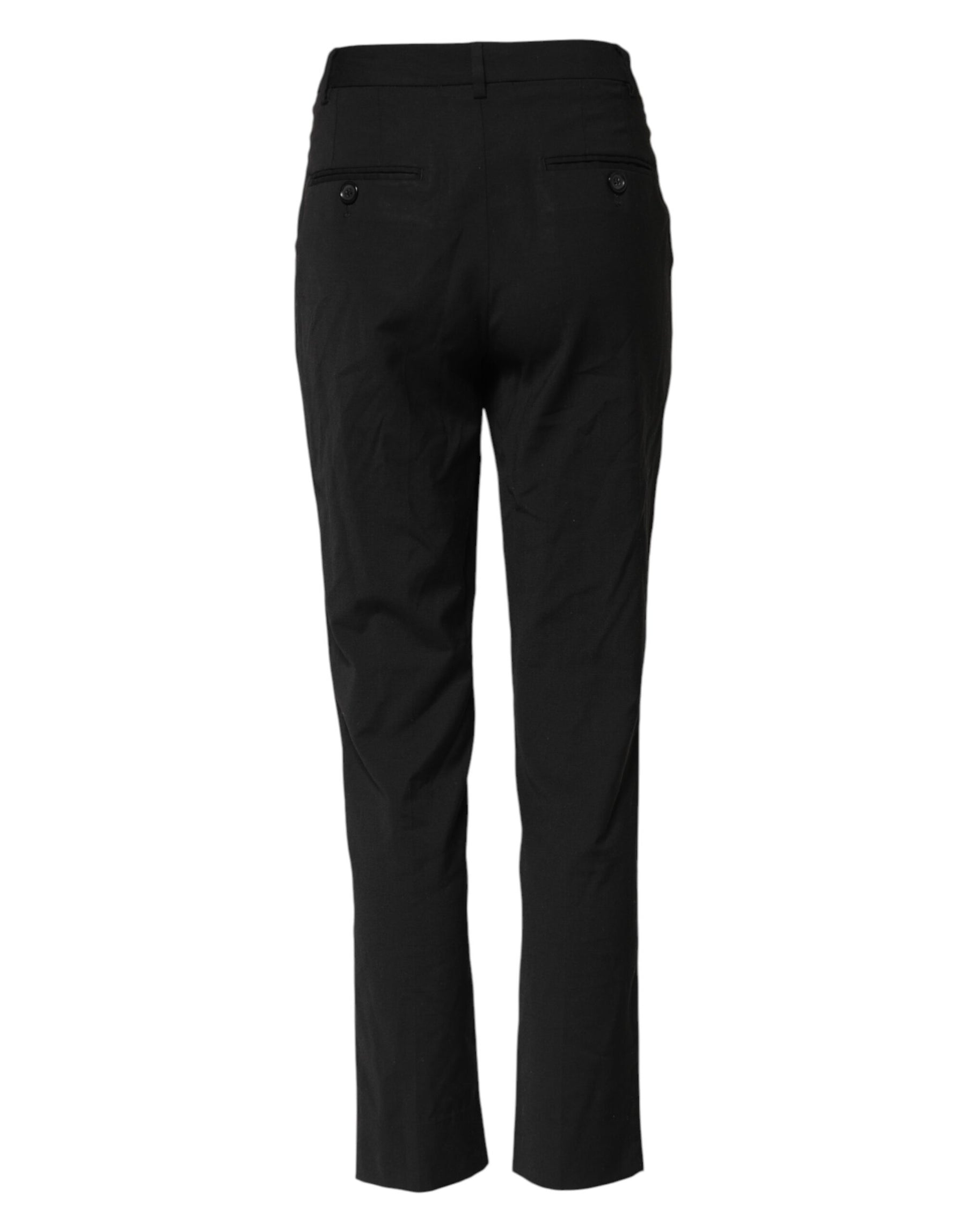 Dolce & Gabbana Black STAFF High Waist Tapered Pants | Regal Royce