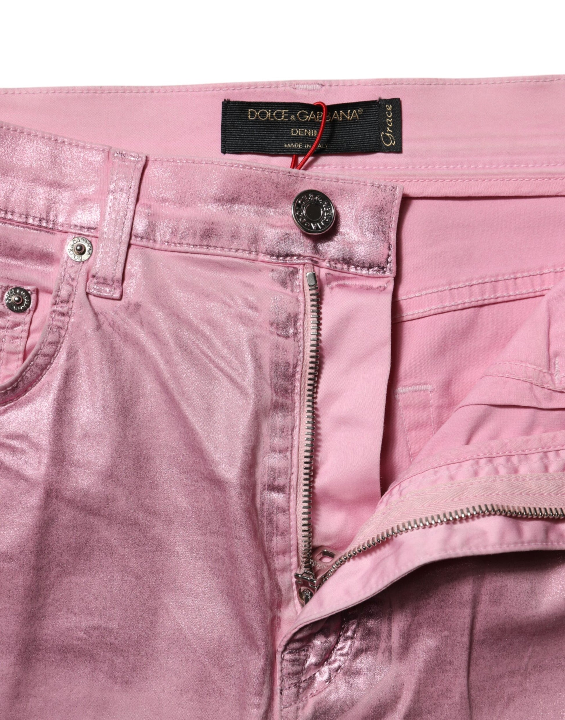 Dolce & Gabbana Pink GRACE High Waisted Skinny Denim Jeans