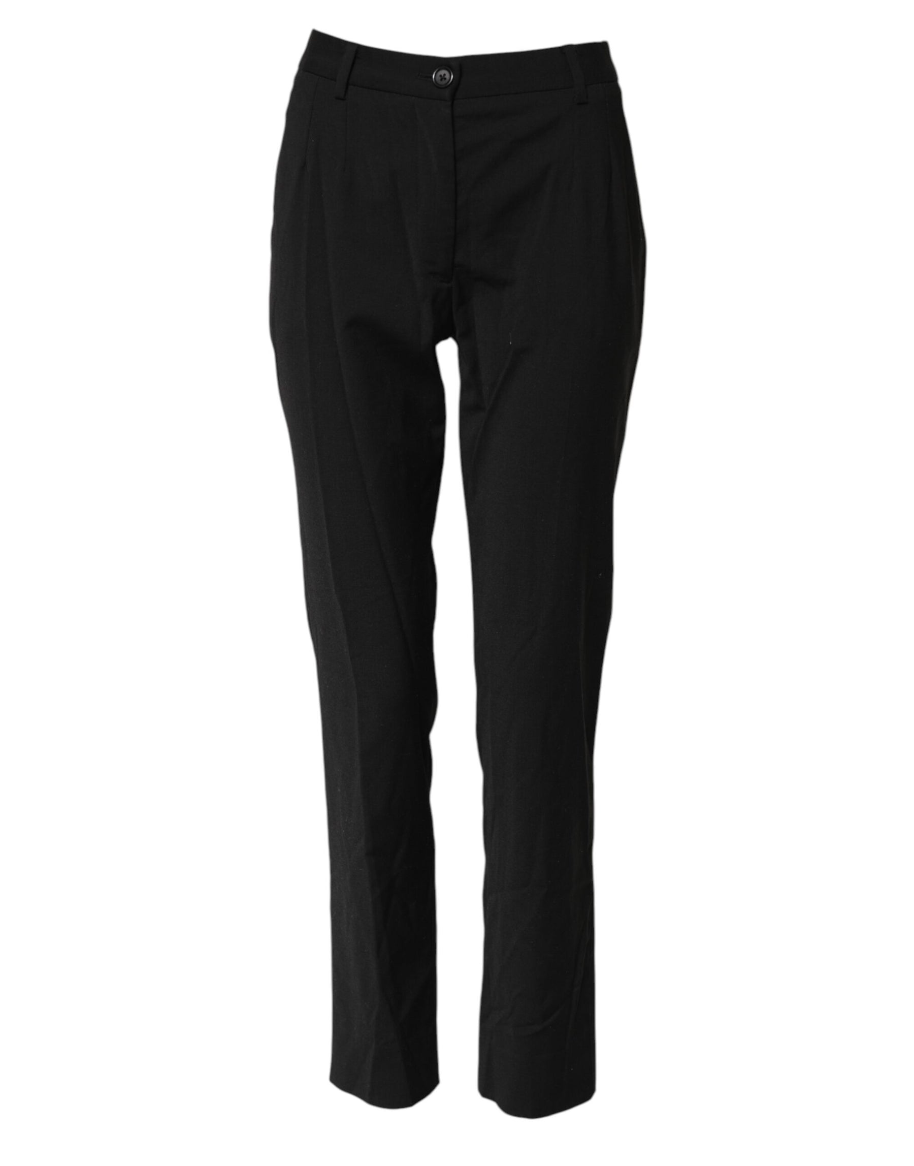 Dolce & Gabbana Black STAFF Mid Waist Tapered Pants | Regal Royce
