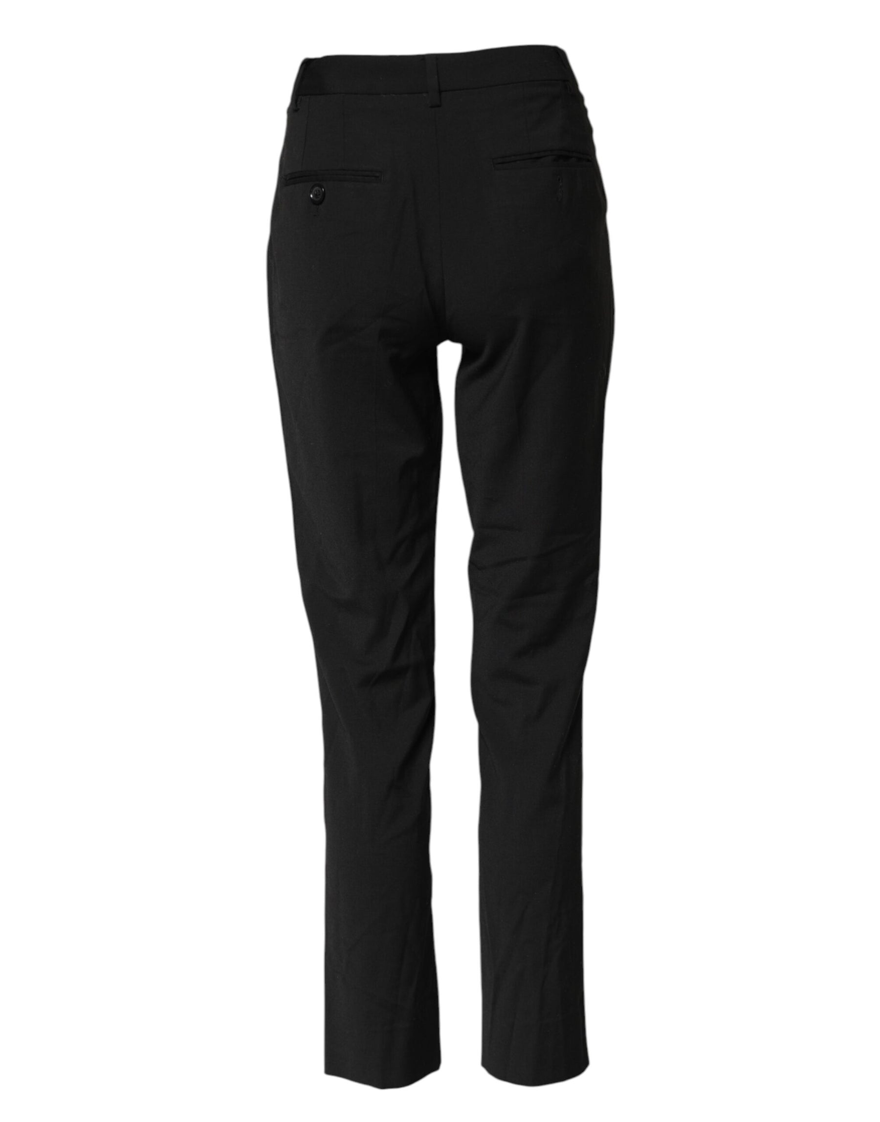 Dolce & Gabbana Black STAFF Mid Waist Tapered Pants | Regal Royce