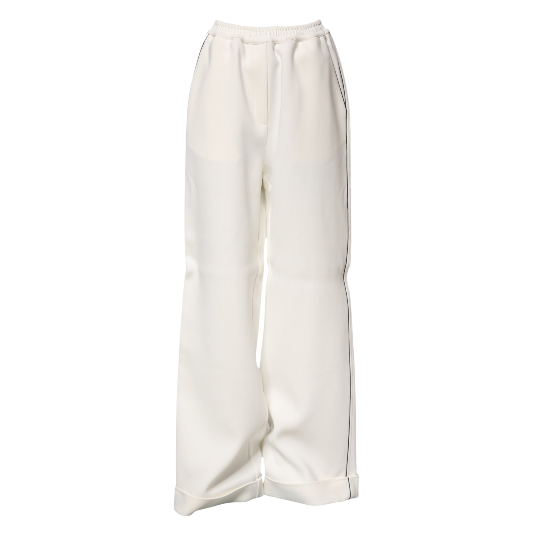 Dolce & Gabbana White Viscose Wide Leg Pull On Pants | Regal Royce