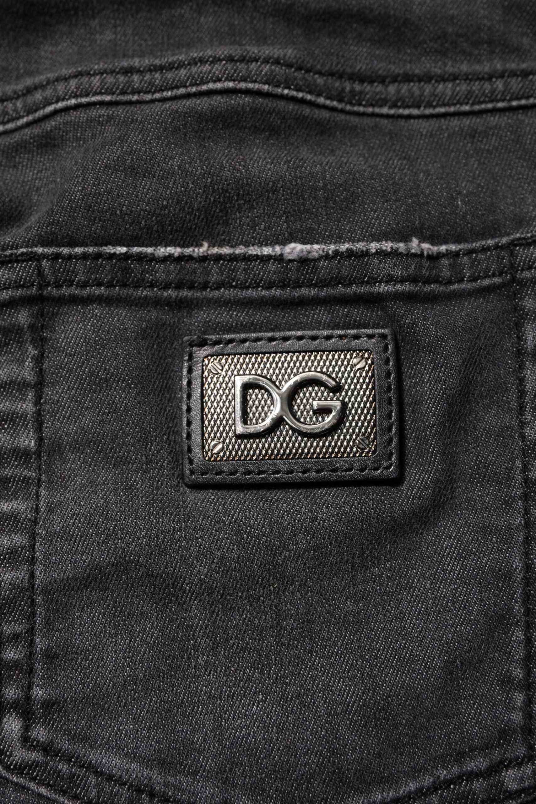 Dolce & Gabbana Black Cotton Low Waist Skinny Denim Jeans | Regal Royce