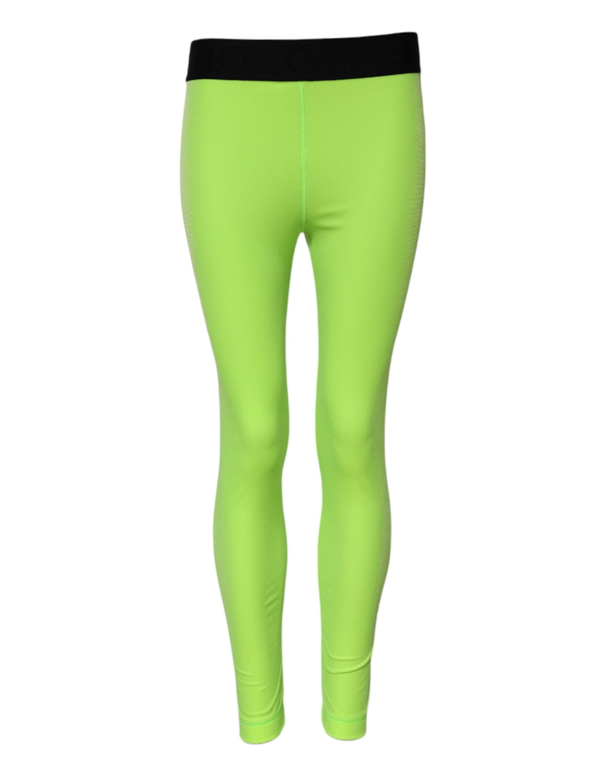 Dolce & Gabbana Green Nylon Slim Fit Leggings Pants