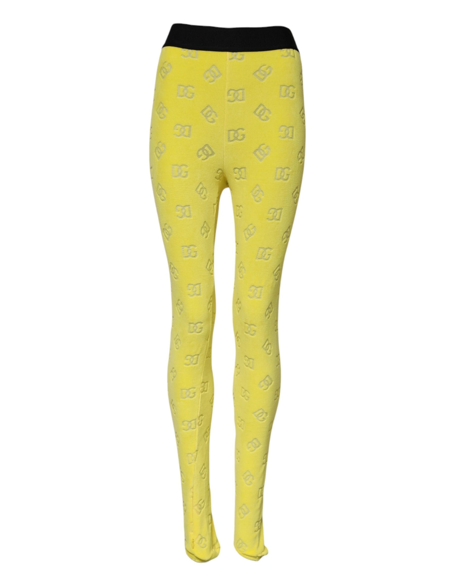 Dolce & Gabbana Yellow Logo Slim Fit Leggings Pants | Regal Royce