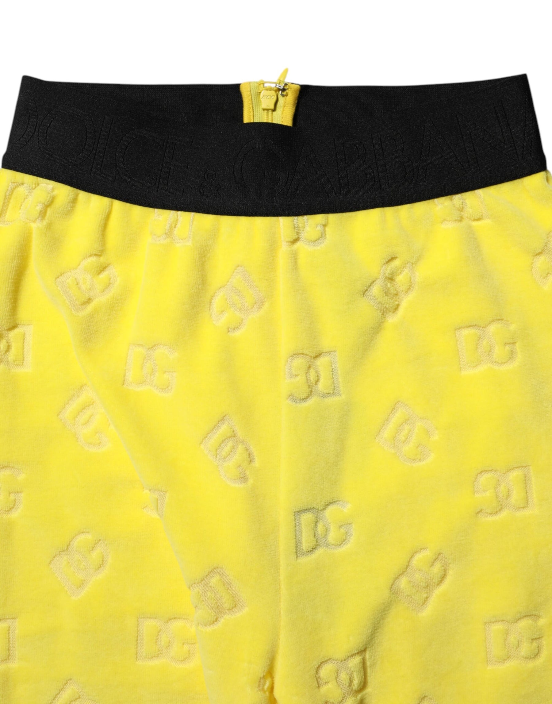 Dolce & Gabbana Yellow Logo Slim Fit Leggings Pants | Regal Royce