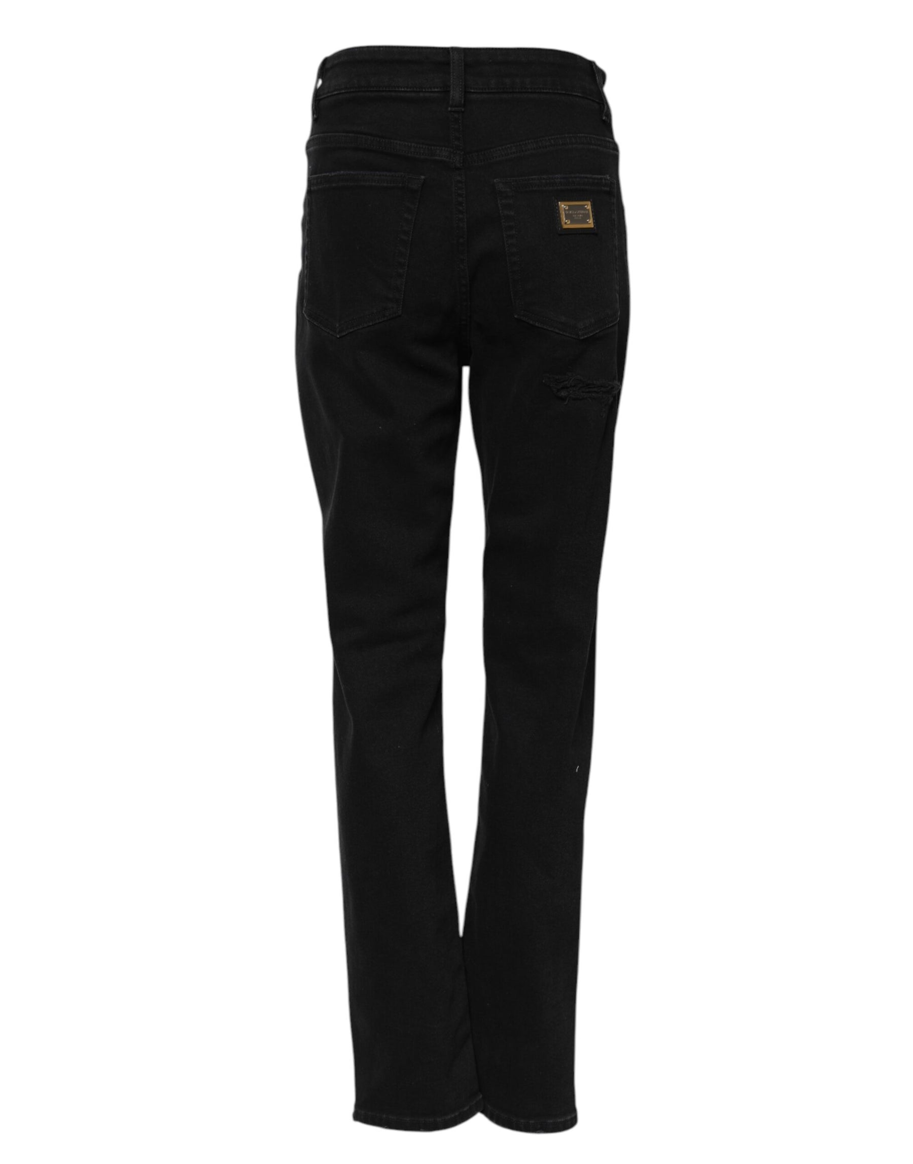 Dolce & Gabbana Black Boyfriend Cotton Flared Denim Jeans | Regal Royce