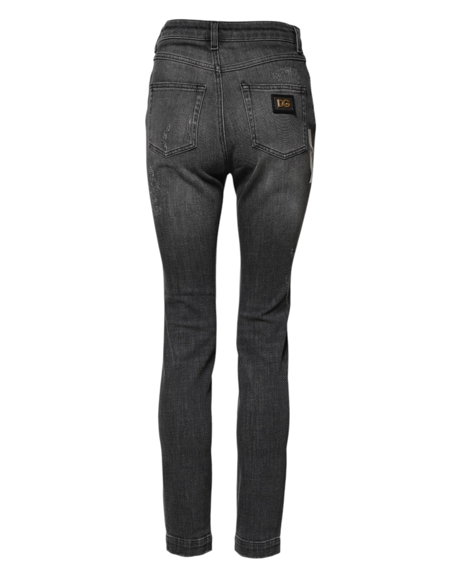 Dolce & Gabbana Dark Gray AUDREY Cotton Skinny Denim Jeans | Regal Royce
