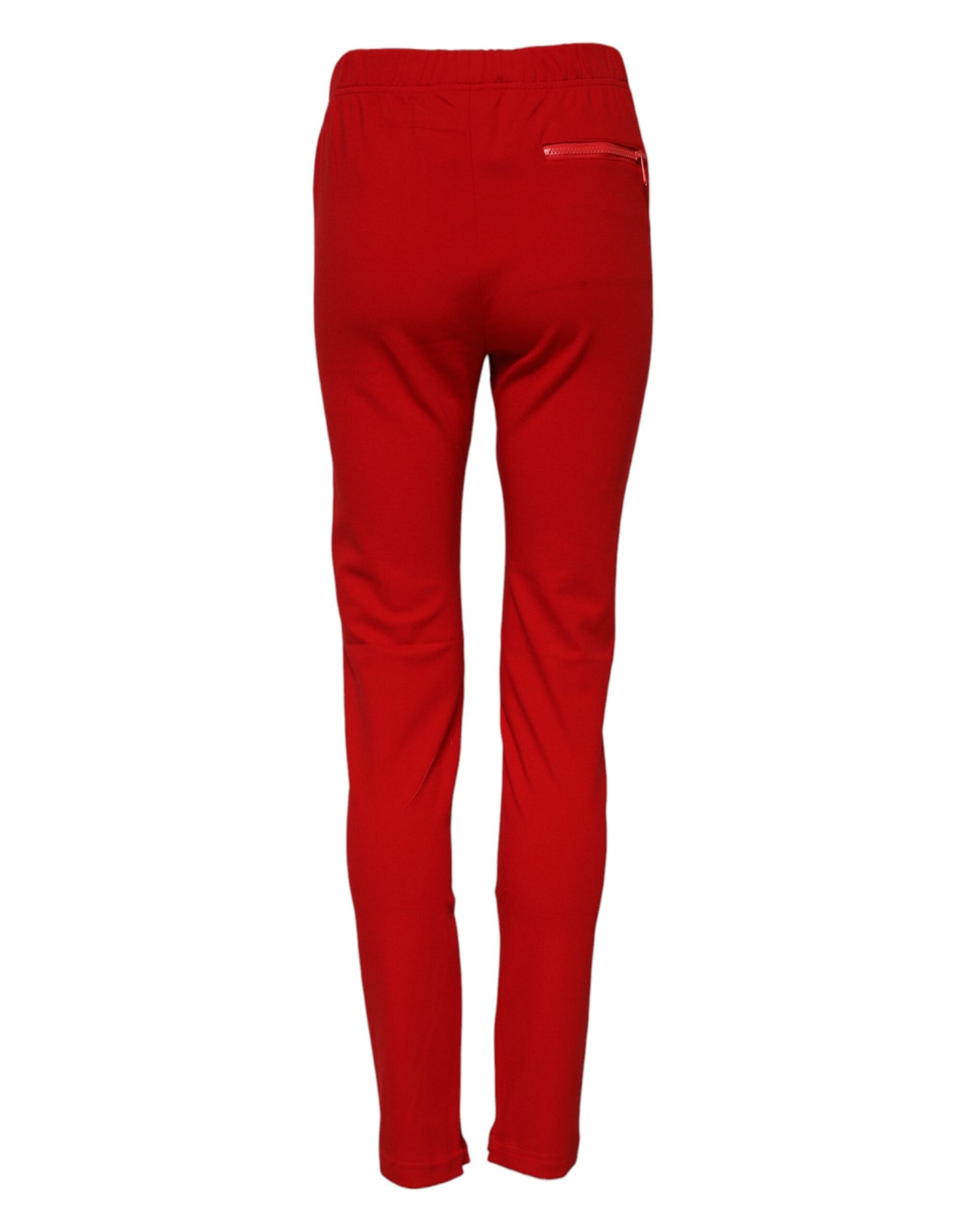Dolce & Gabbana Red Mid Waist Slim Fit Pants | Regal Royce
