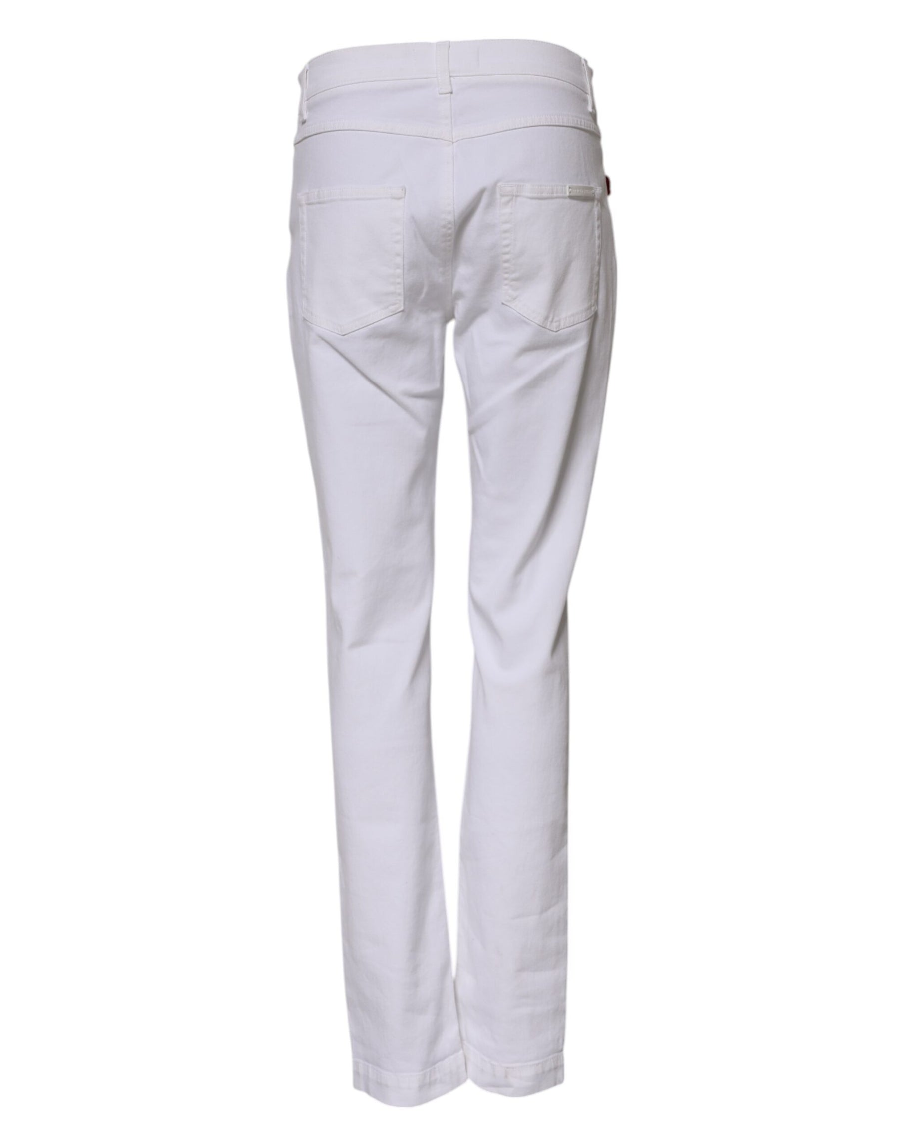 Dolce & Gabbana White Floral Embroidery GIRLY Denim Jeans | Regal Royce