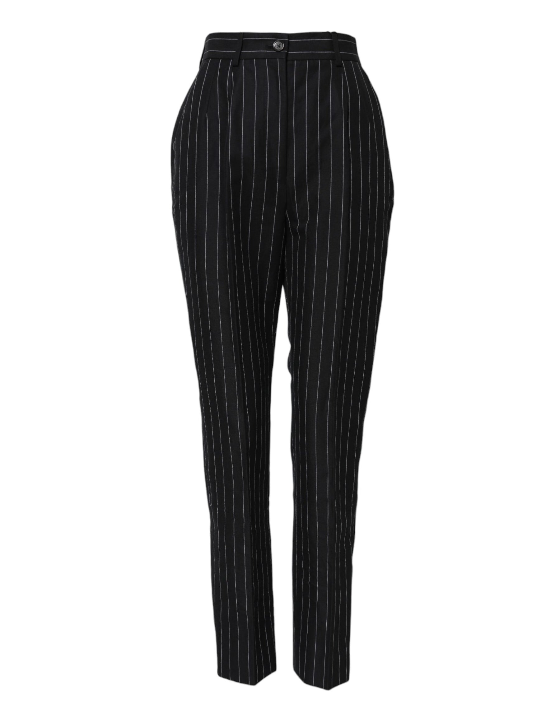 Dolce & Gabbana Black Stripes High Waist Tapered Pants | Regal Royce