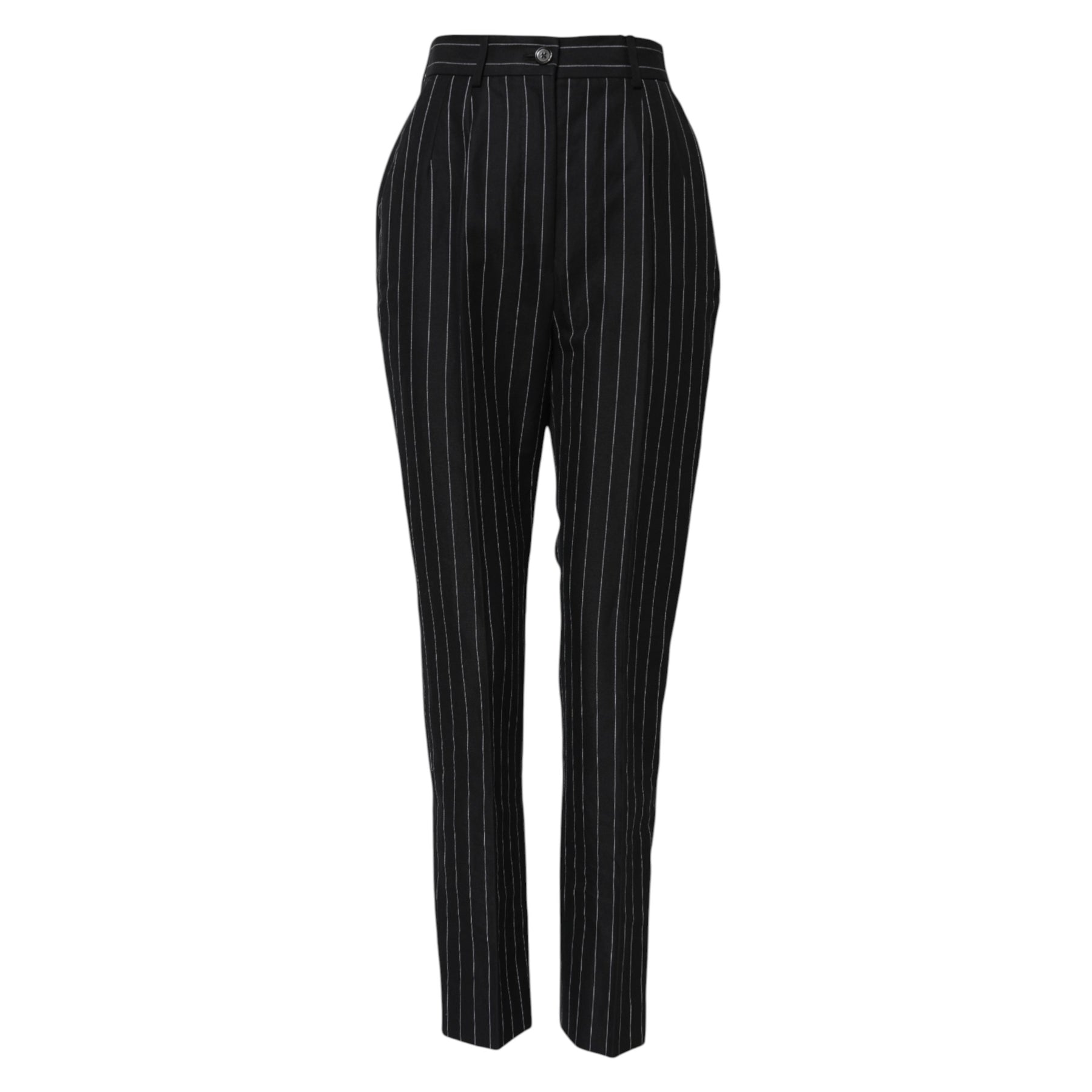 Dolce & Gabbana Black Stripes High Waist Tapered Pants | Regal Royce