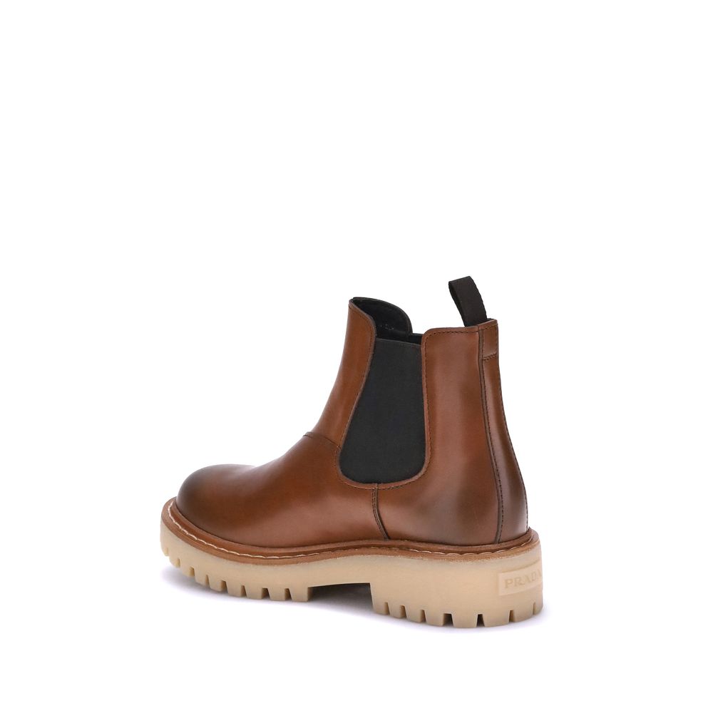 Prada Brown Rubber Chelsea Boots | Regal Royce