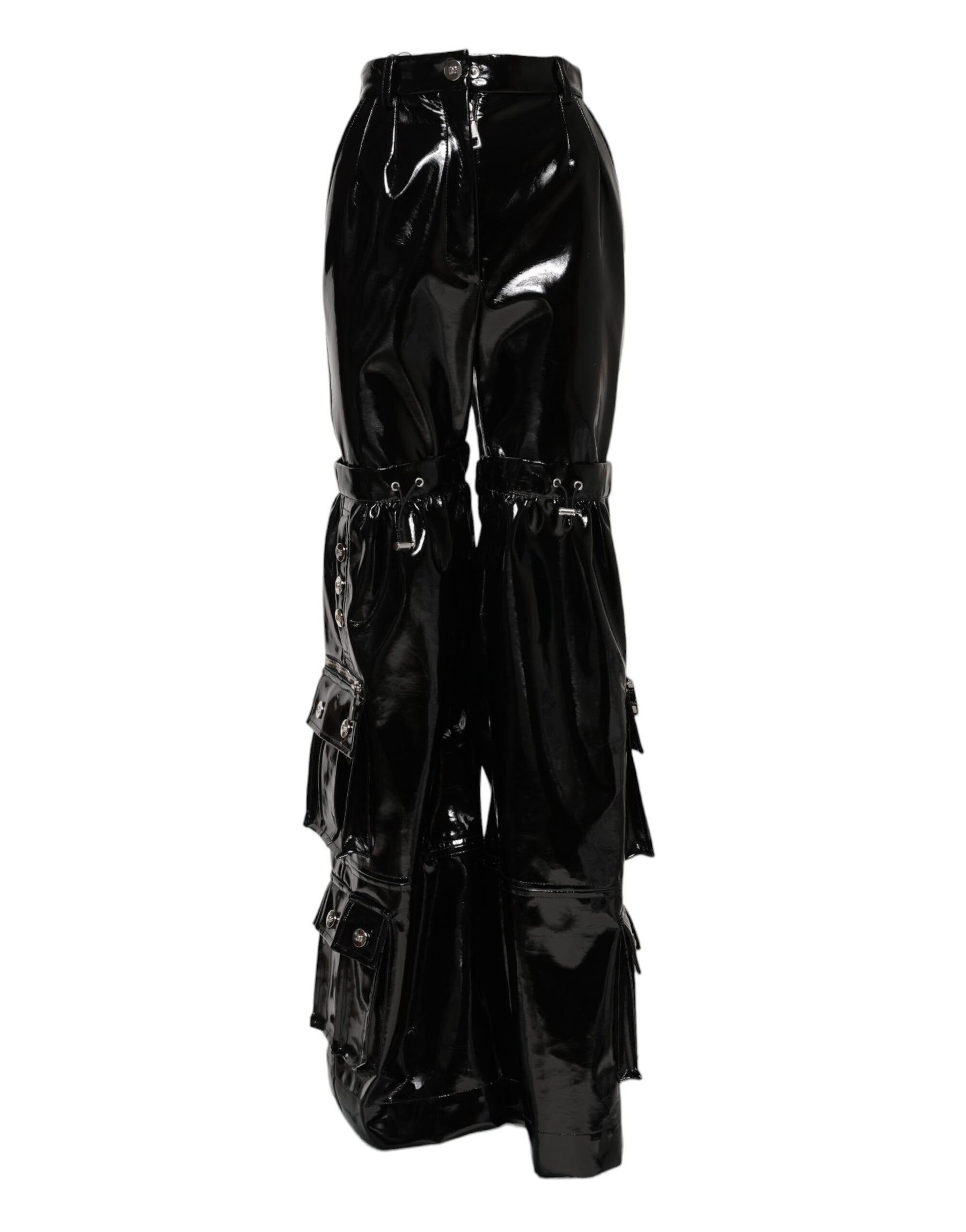 Dolce & Gabbana Black High Waist Cargo Bootcut Pants | Regal Royce
