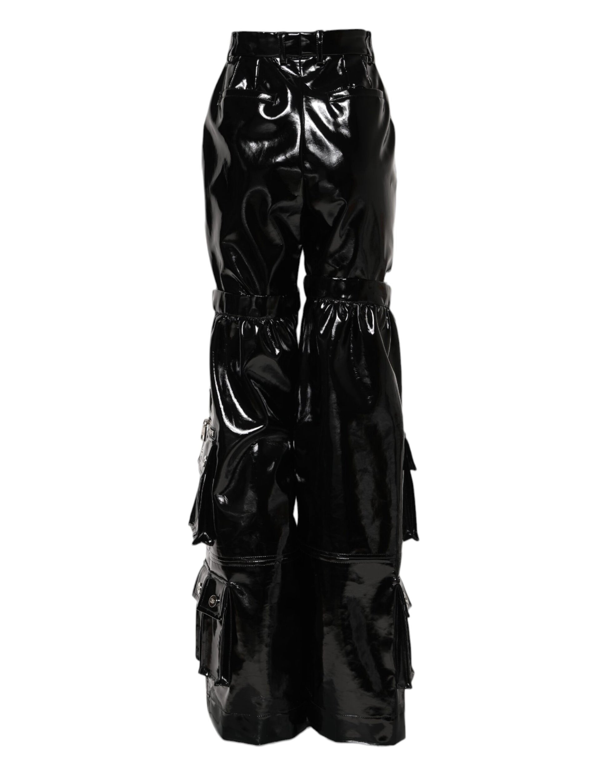 Dolce & Gabbana Black High Waist Cargo Bootcut Pants