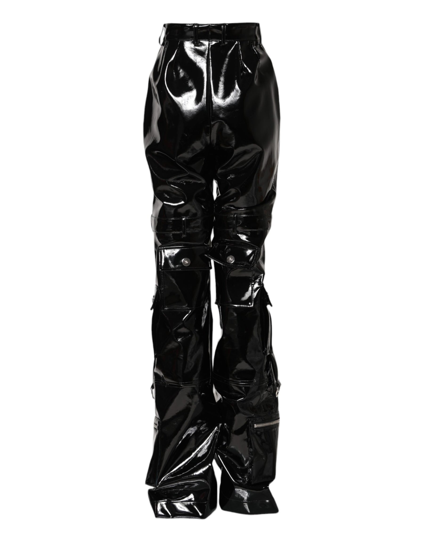 Dolce & Gabbana Black High Waist Cargo Bootcut Pants | Regal Royce