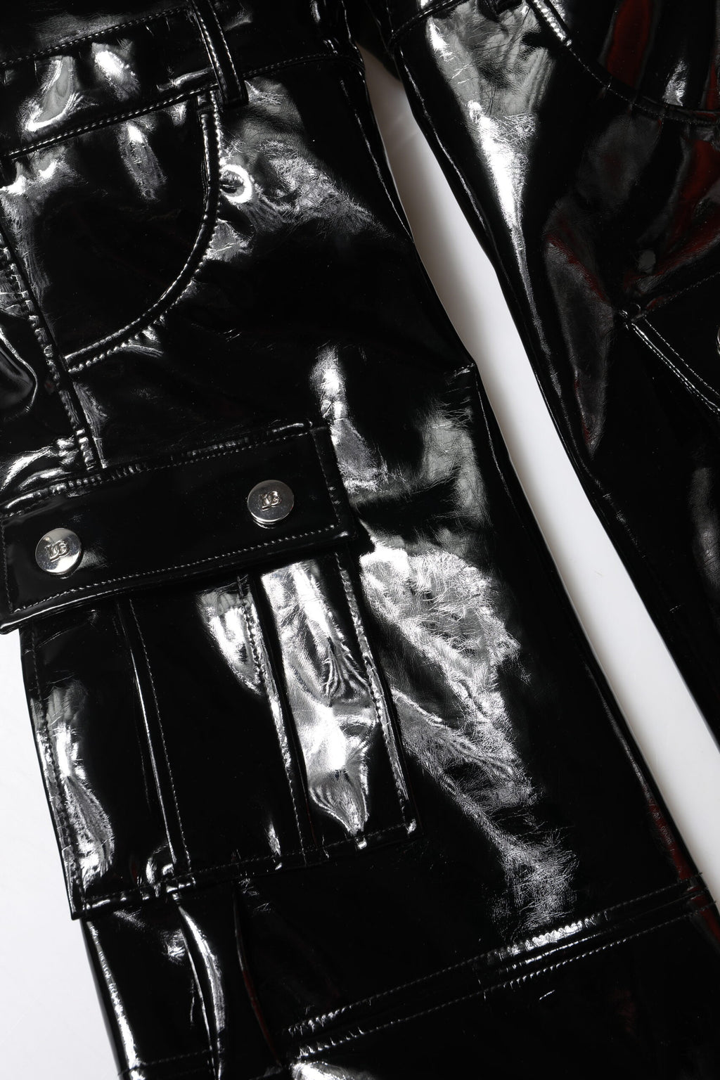 Dolce & Gabbana Black High Waist Cargo Bootcut Pants