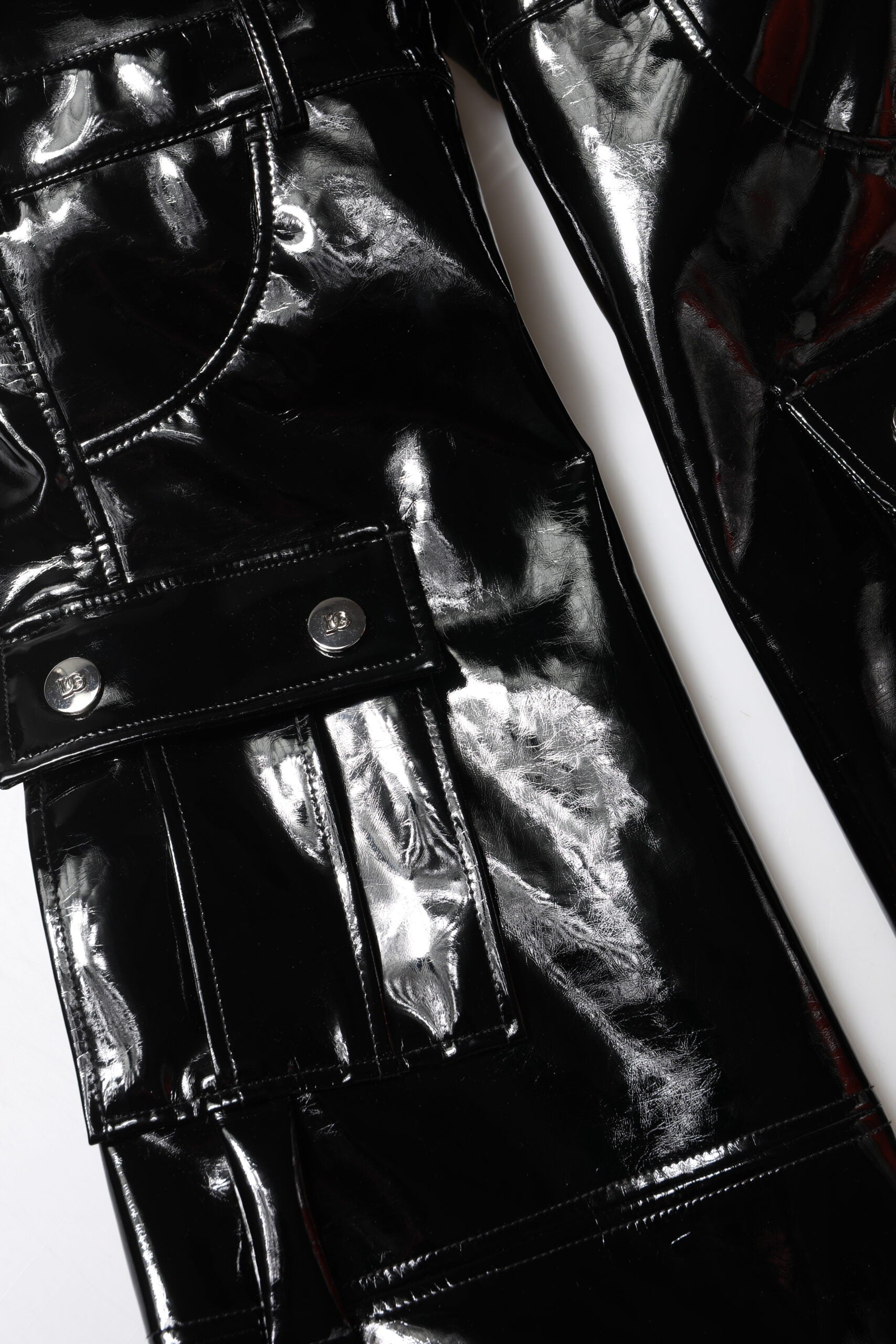 Dolce & Gabbana Black High Waist Cargo Bootcut Pants | Regal Royce