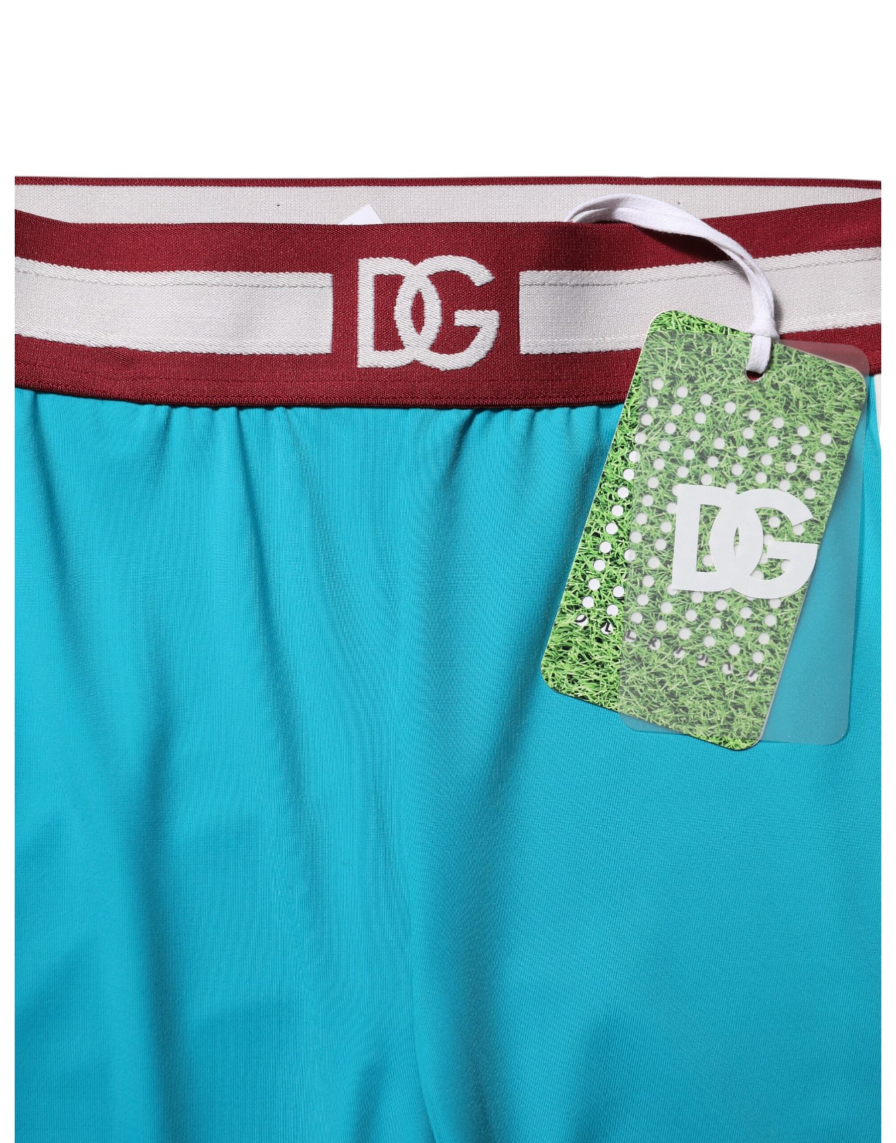 Dolce & Gabbana Blue Nylon Slim Fit Cropped Leggings Pants | Regal Royce