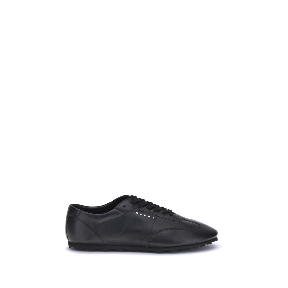 Marni Black Calf Leather Bos Taurus Athletic Sneakers | Regal Royce