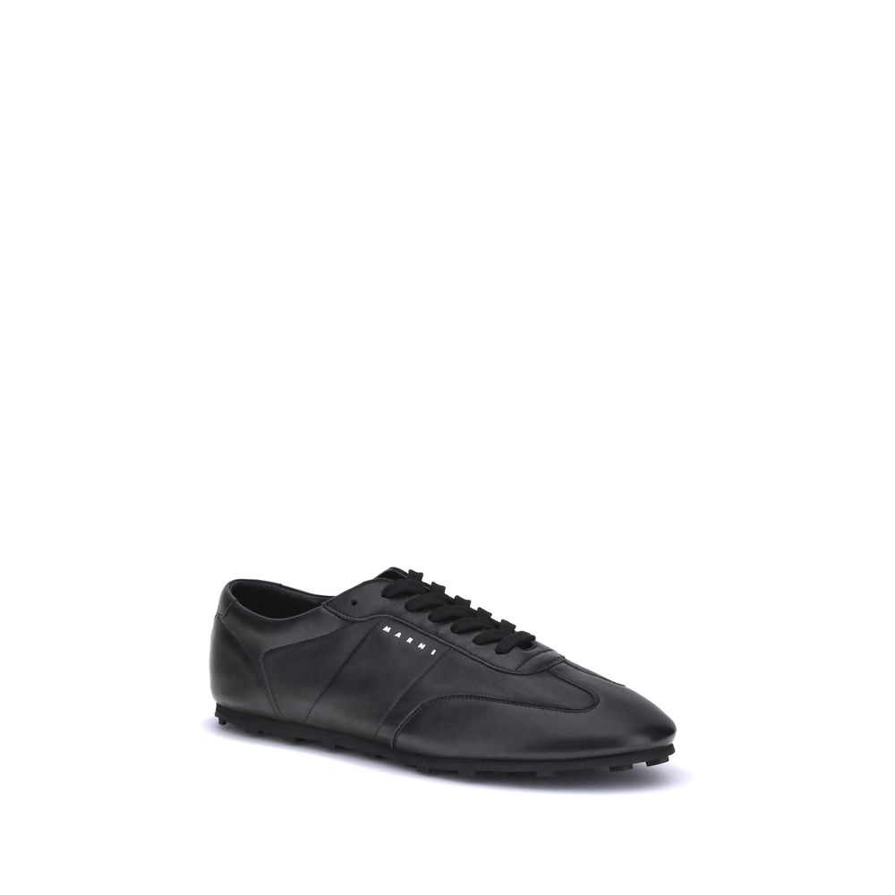 Marni Black Calf Leather Bos Taurus Athletic Sneakers | Regal Royce