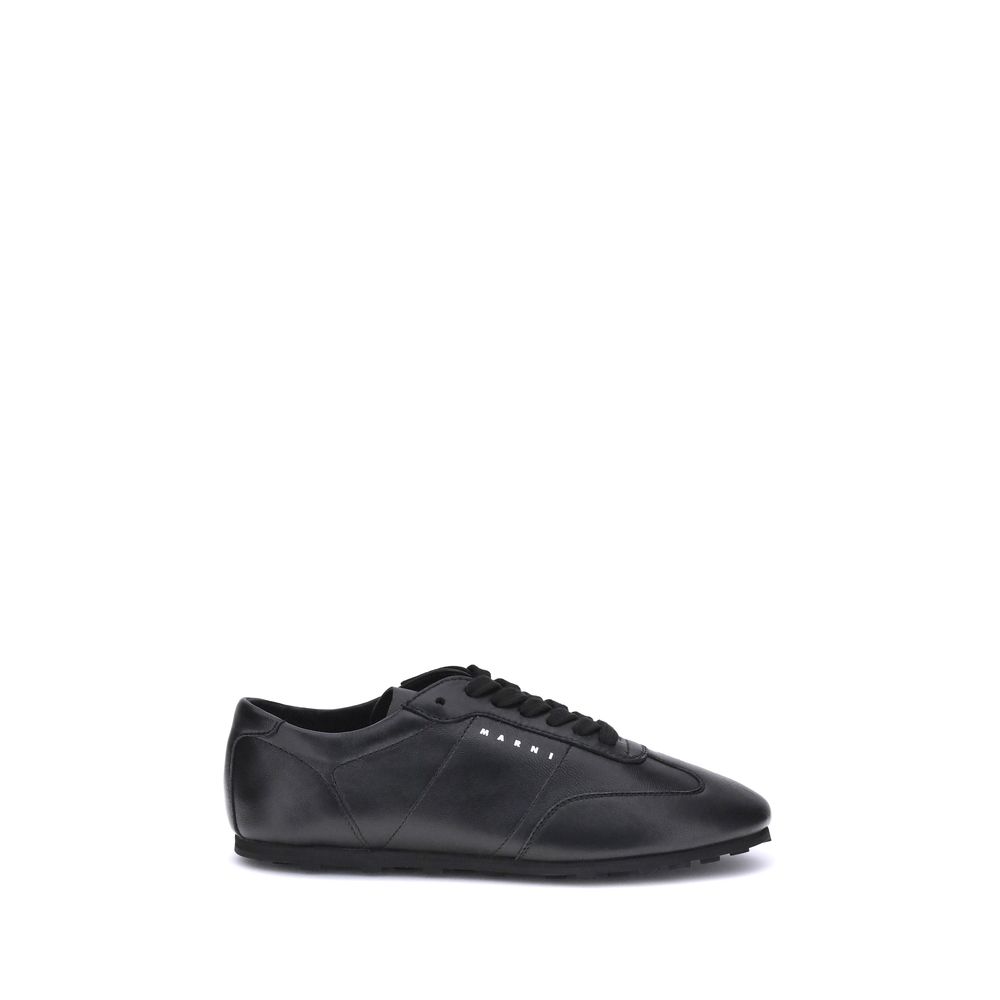 Marni Black Calf Leather Bos Taurus Athletic Sneakers | Regal Royce