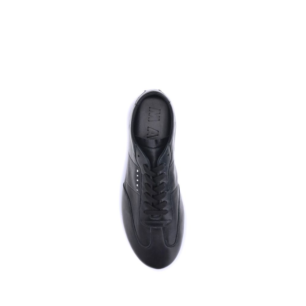 Marni Black Calf Leather Bos Taurus Athletic Sneakers | Regal Royce