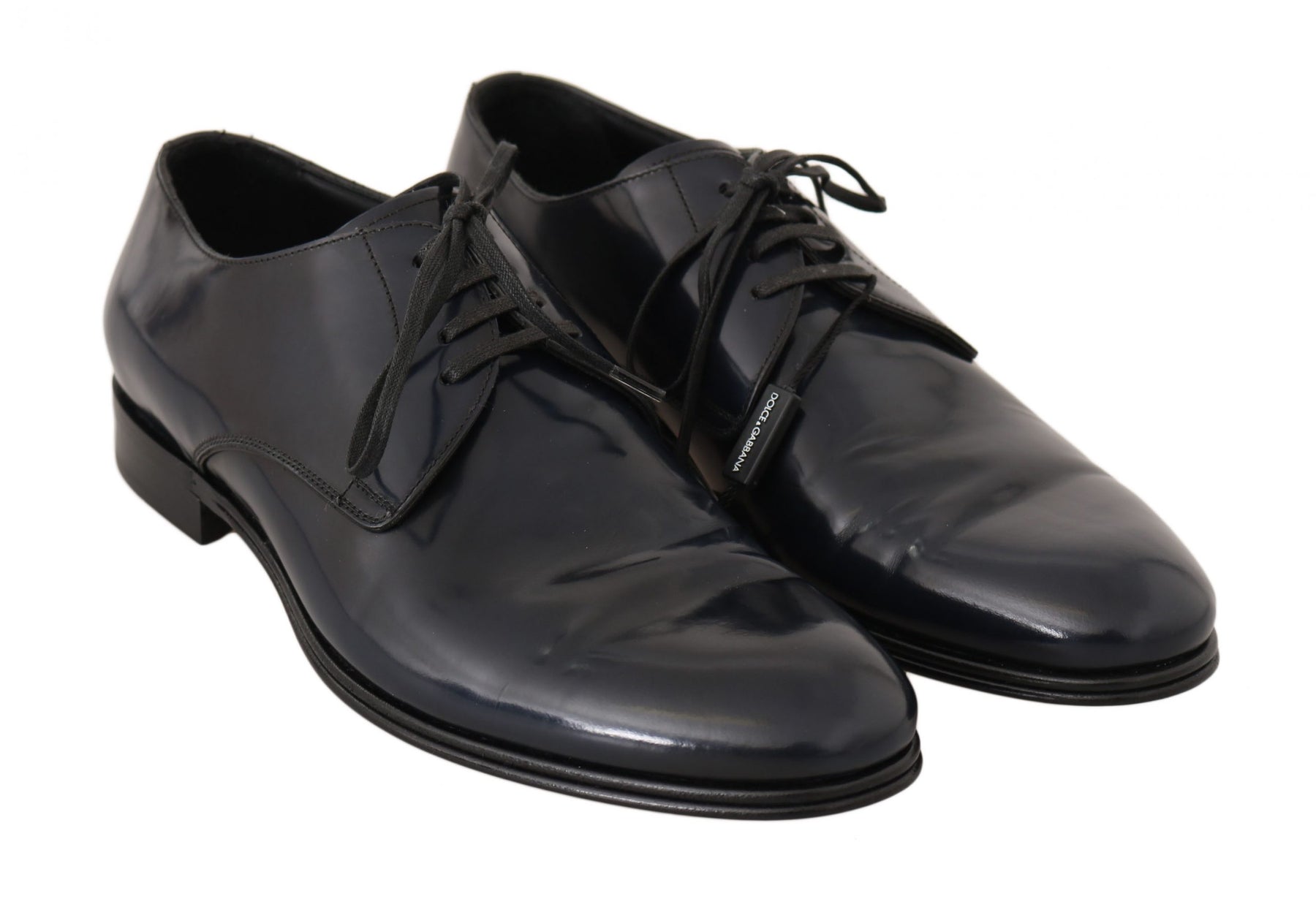Dolce & Gabbana Blue Leather Dress Derby Formal Mens Shoes | Regal Royce
