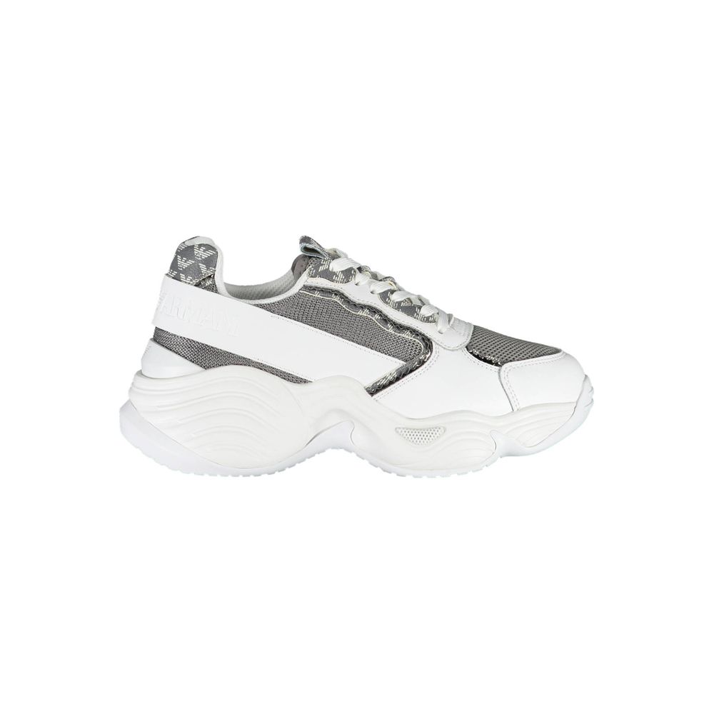 Emporio Armani Bianco Polyurethane Women Sneaker | Regal Royce