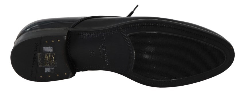 Dolce & Gabbana Blue Leather Polished Dress Derby Shoes | Regal Royce