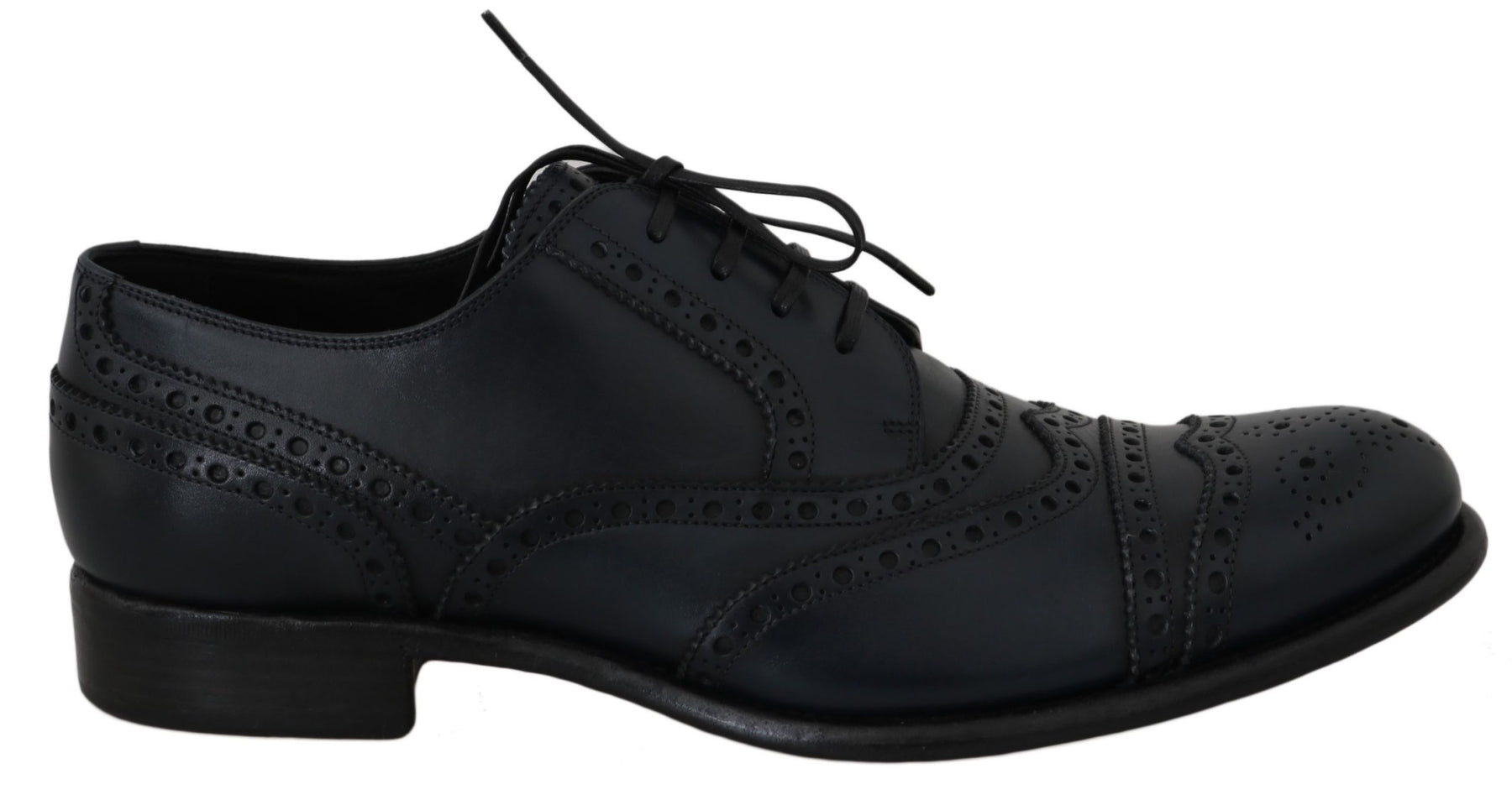 Dolce & Gabbana Dark Blue Leather Wingtip Oxford Dress Shoes | Regal Royce