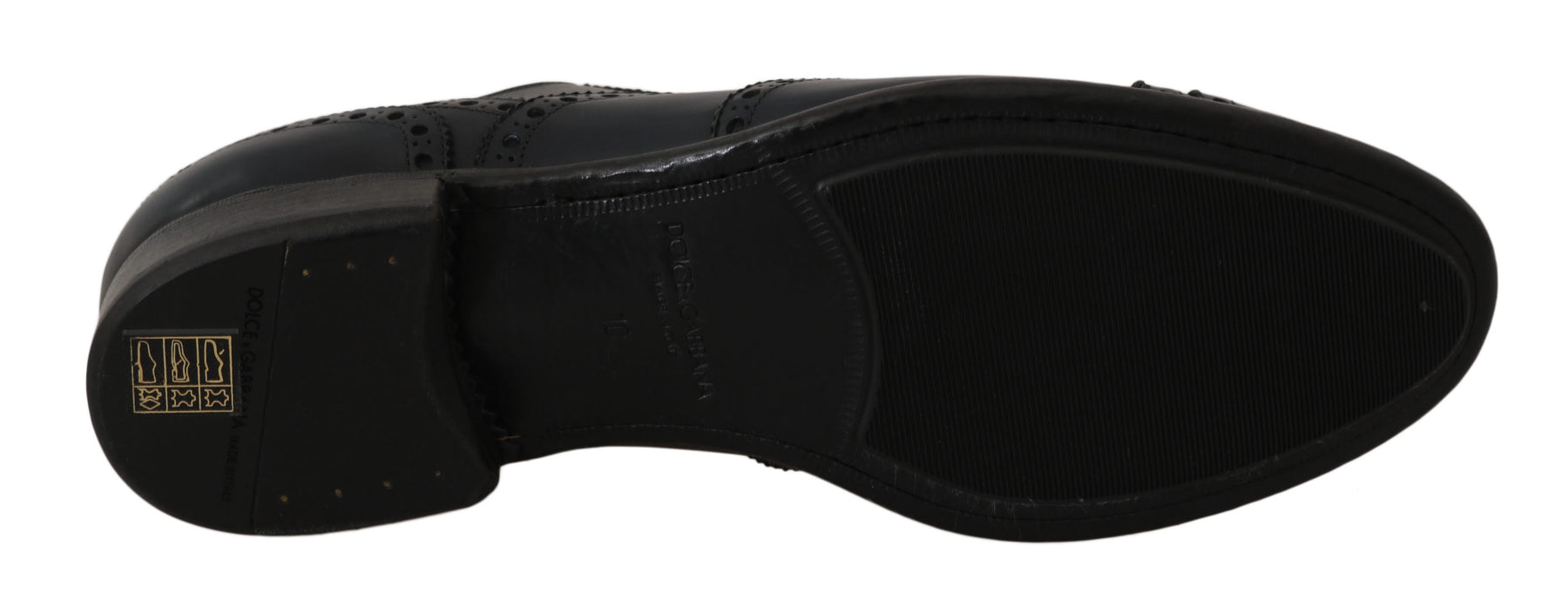 Dolce & Gabbana Dark Blue Leather Wingtip Oxford Dress Shoes | Regal Royce