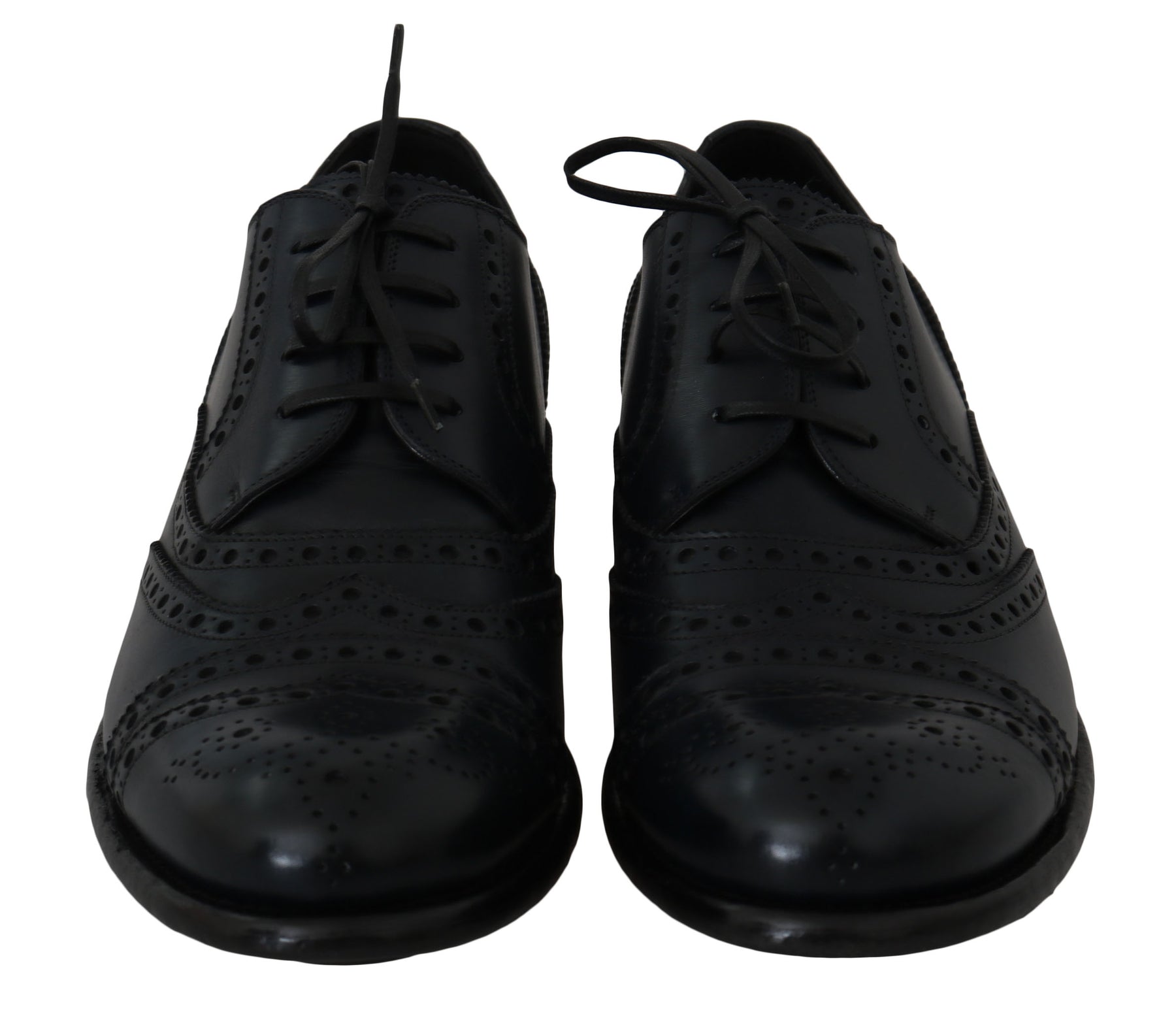 Dolce & Gabbana Dark Blue Leather Wingtip Oxford Dress Shoes | Regal Royce