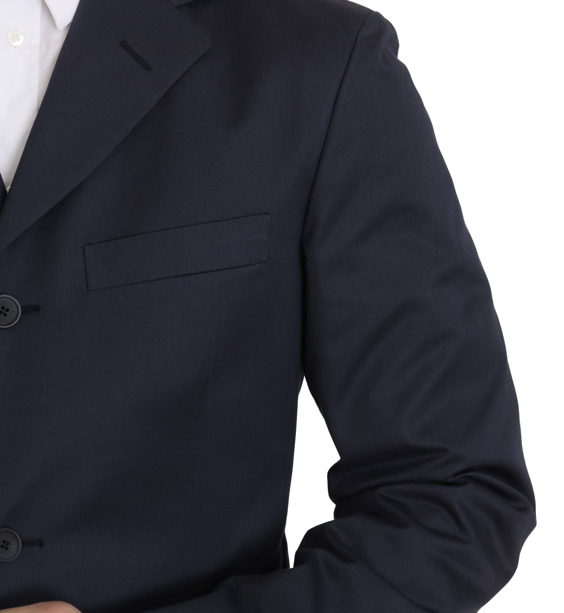 Romeo Gigli Two Piece 3 Button Cotton Blue Solid Suit | Regal Royce