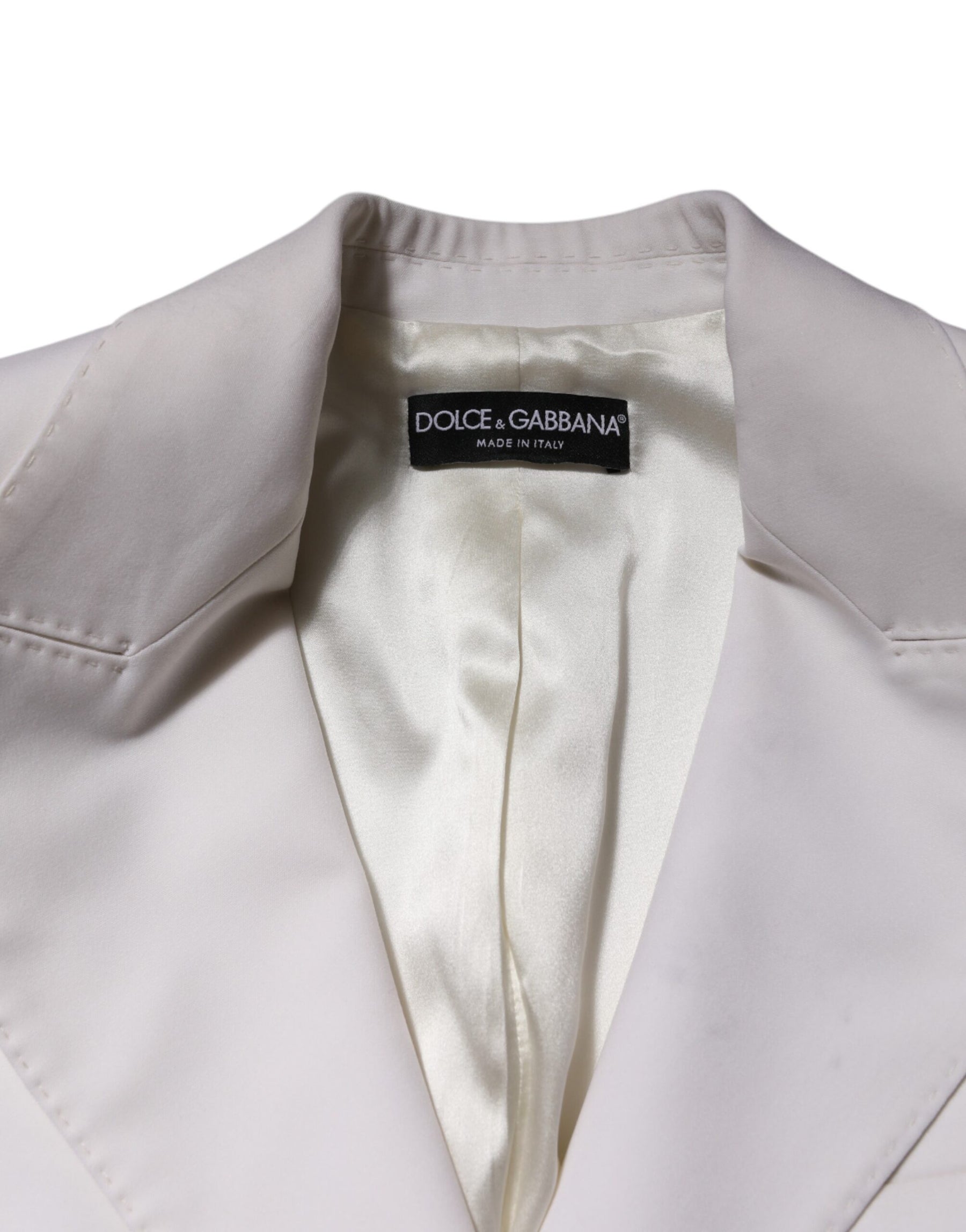 Dolce & Gabbana White Wool Single Breasted Women Coat Jacket | Regal Royce