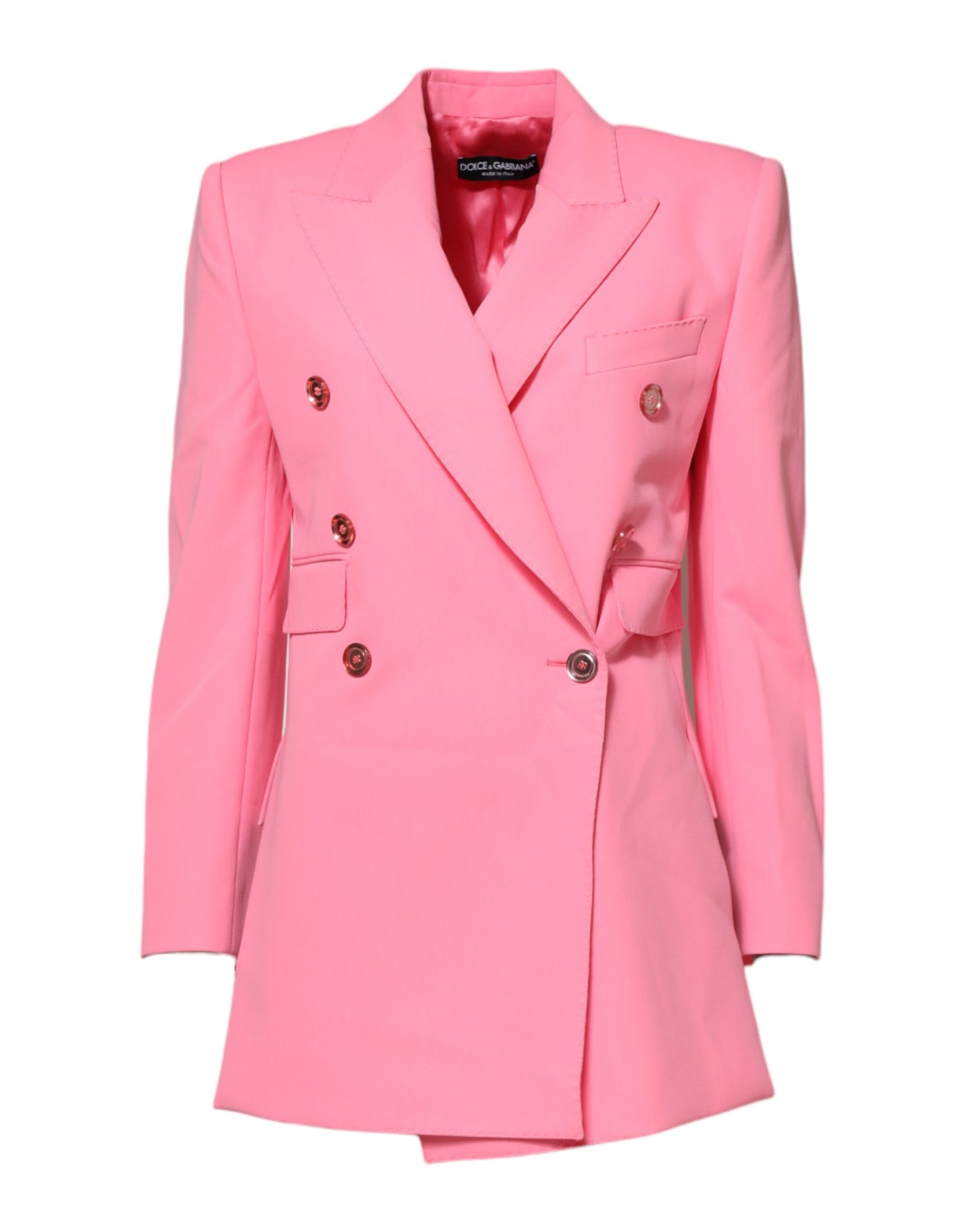 Dolce & Gabbana Pink Double Breasted Women Coat Jacket