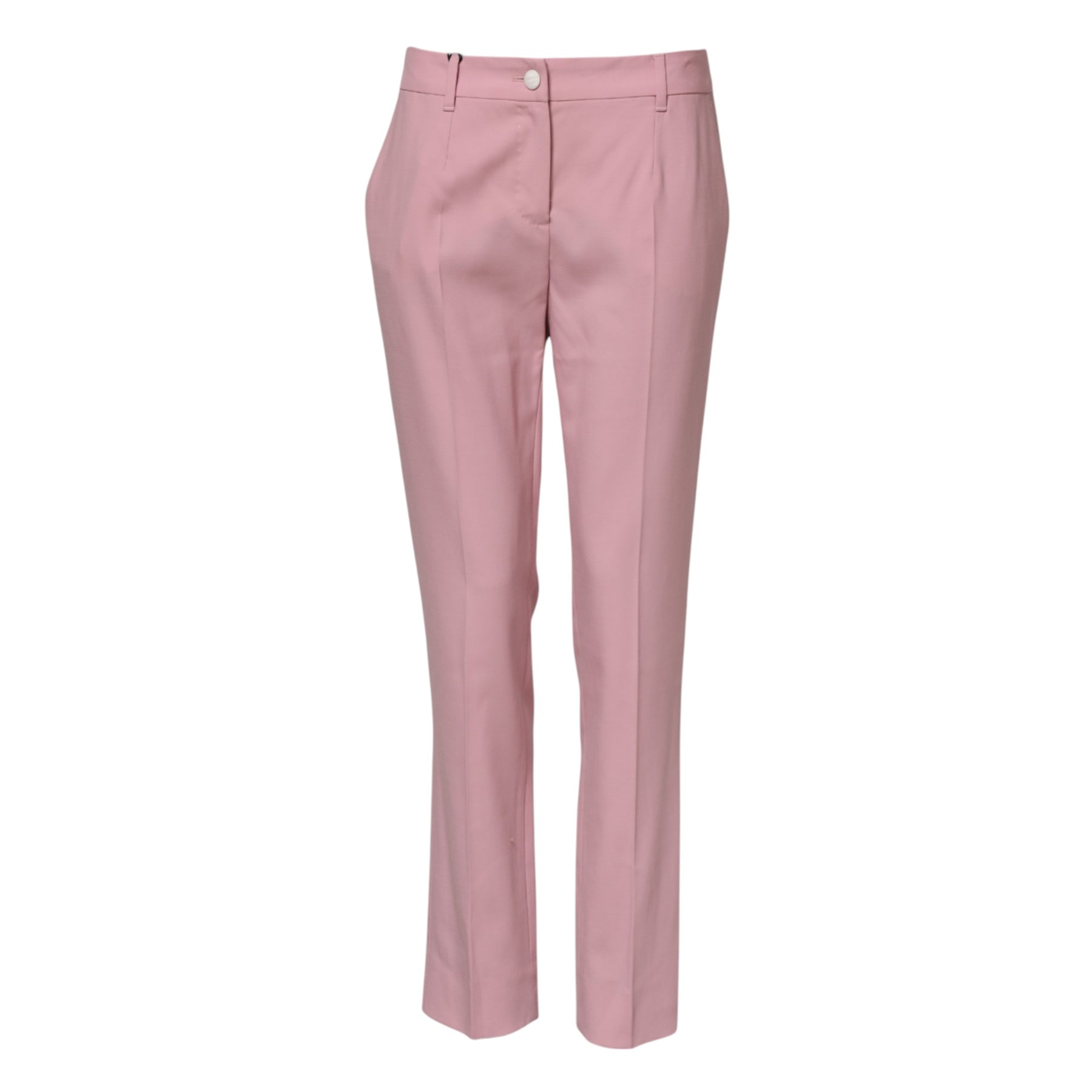 Dolce & Gabbana Pink Wool Mid Waist Tapered Pants | Regal Royce