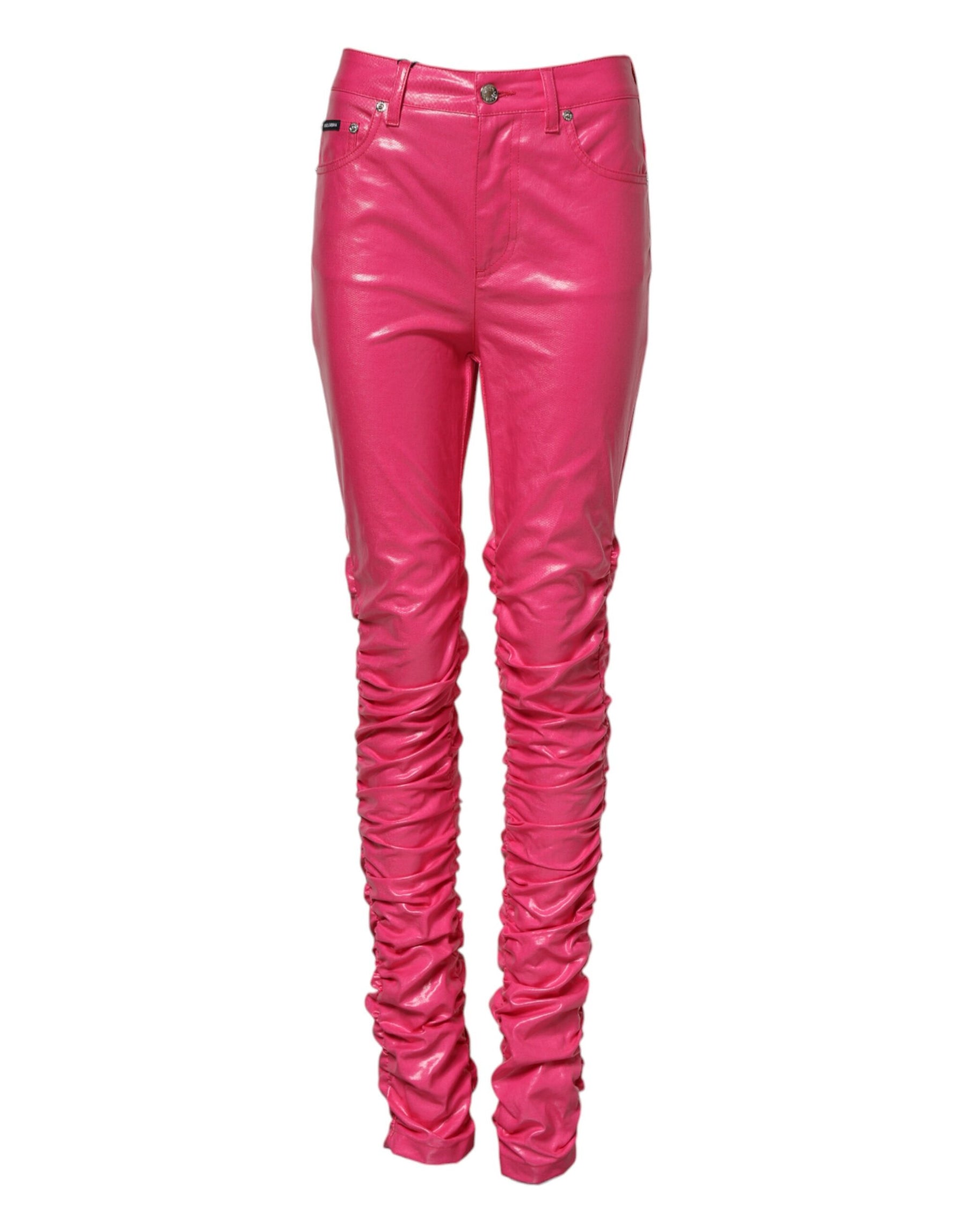 Dolce & Gabbana Pink Cotton High Waisted Skinny Denim Jeans | Regal Royce