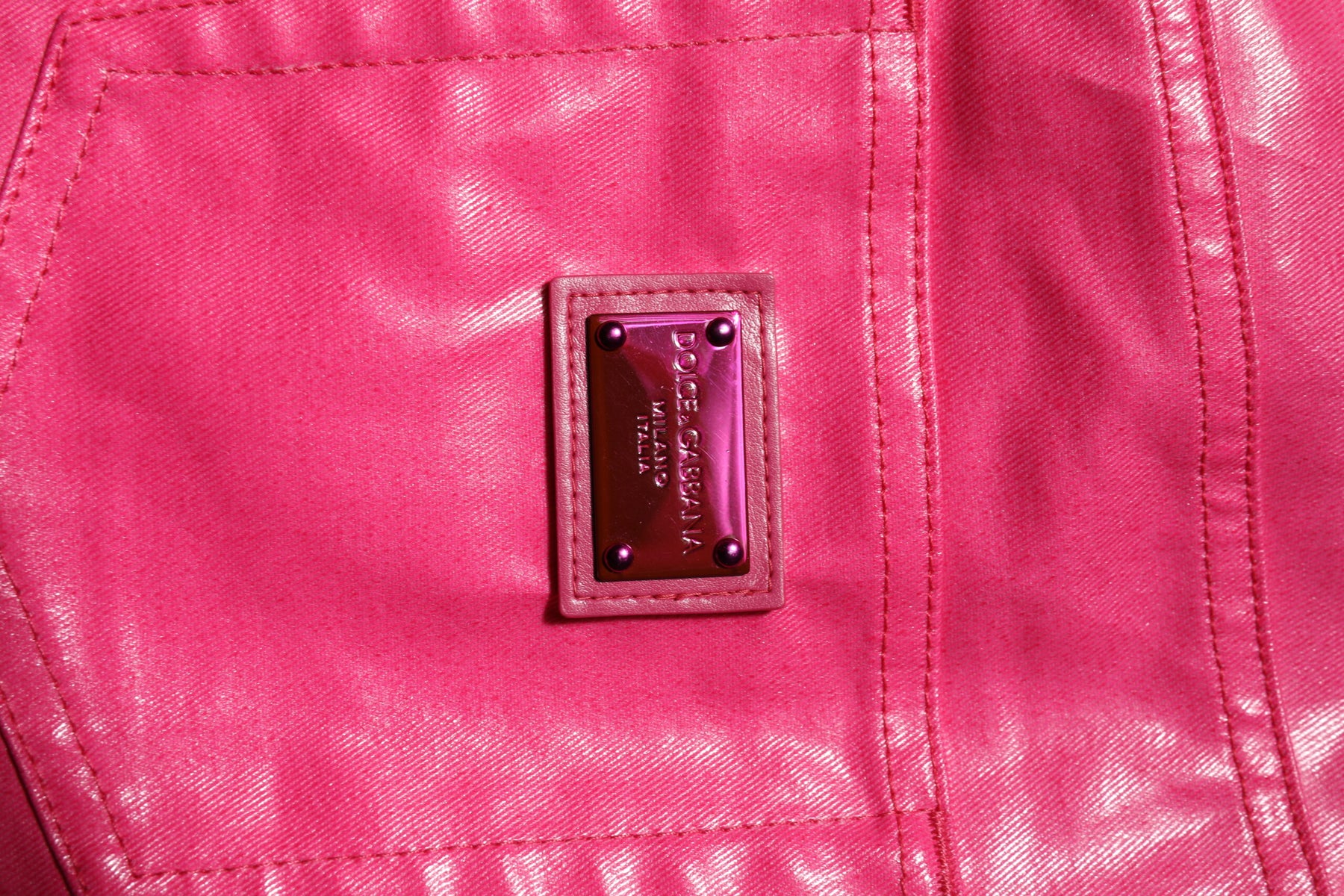 Dolce & Gabbana Pink Cotton High Waisted Skinny Denim Jeans | Regal Royce