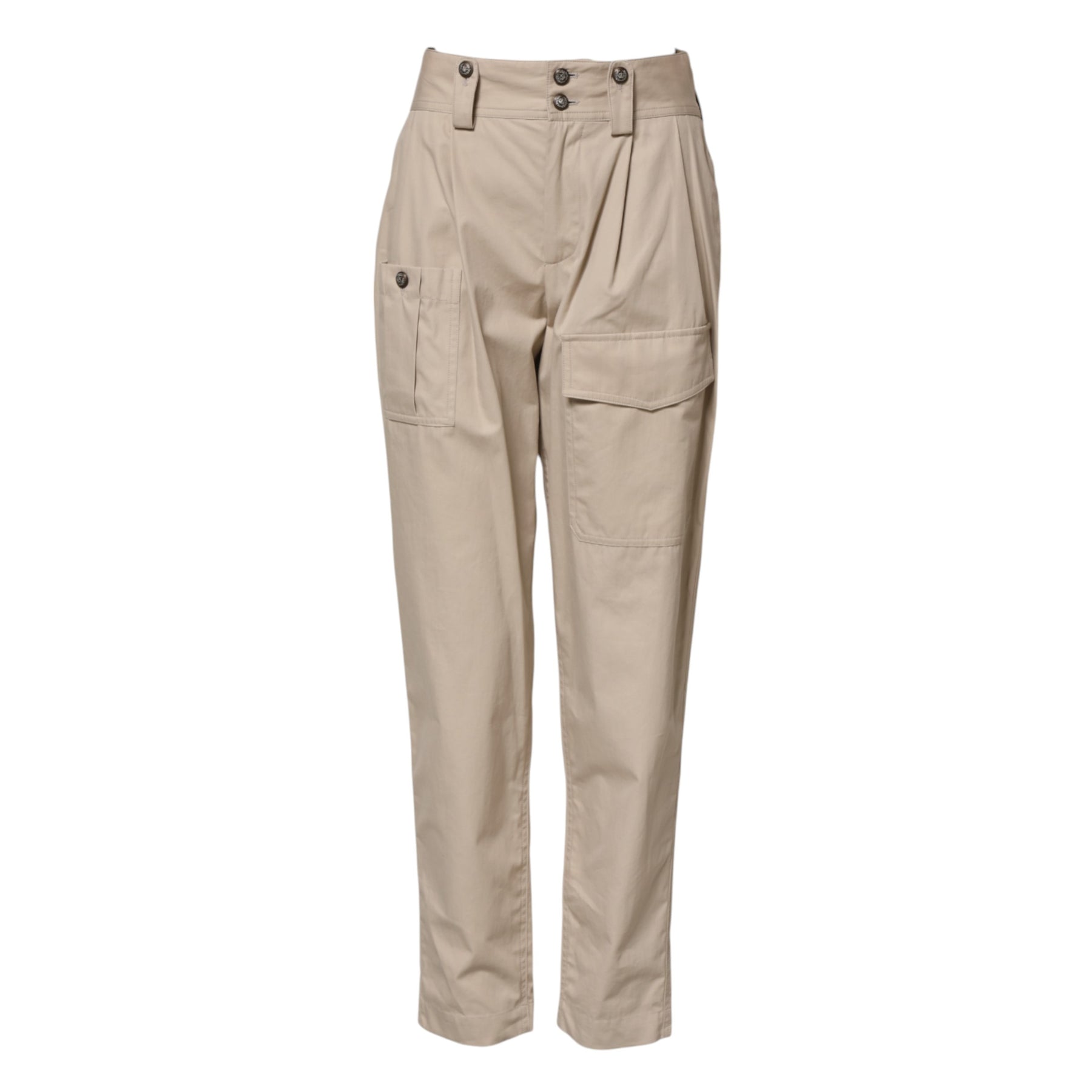 Dolce & Gabbana Beige Cotton High Waisted Pants | Regal Royce