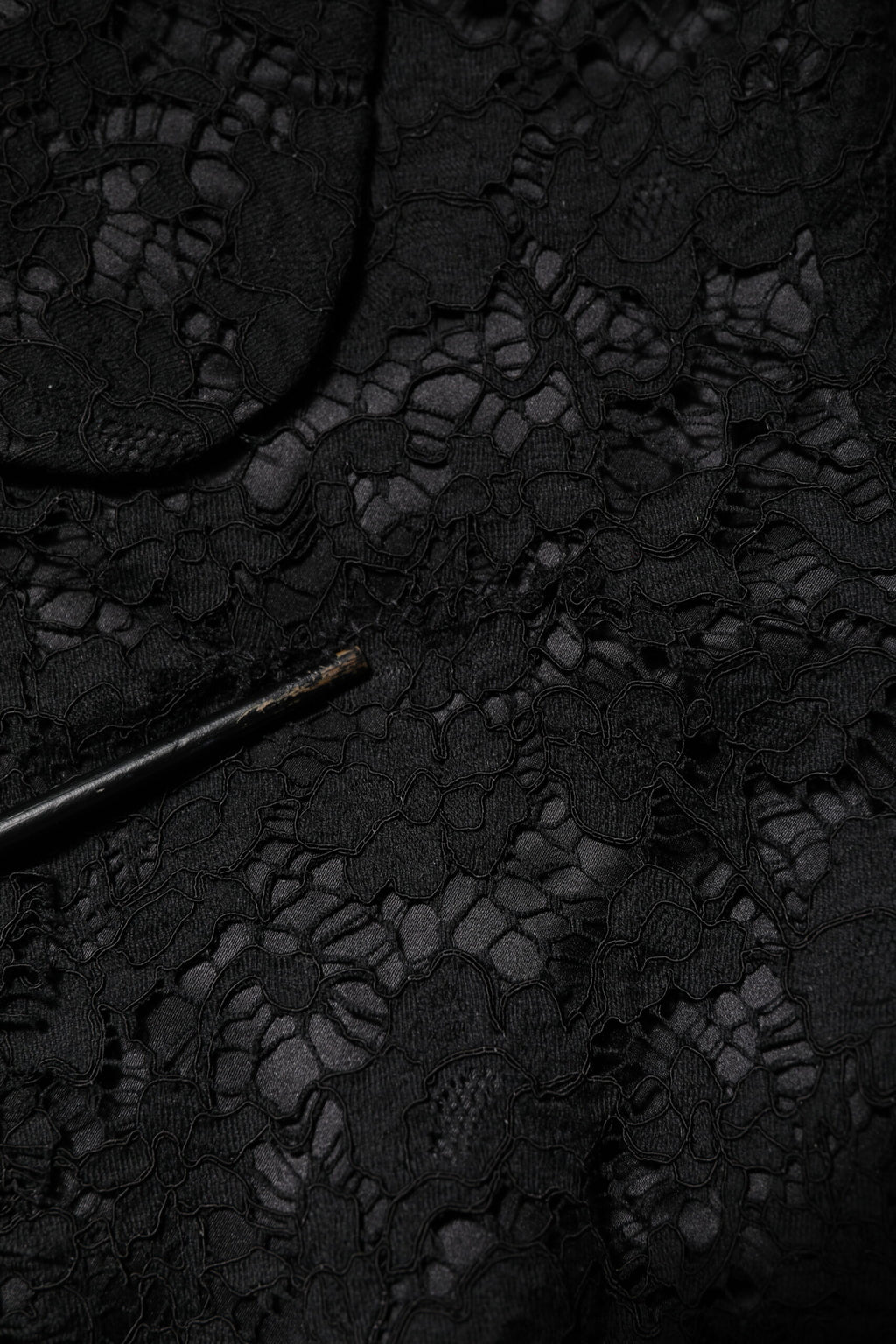 Dolce & Gabbana Black Floral Lace Cotton Collared Jacket