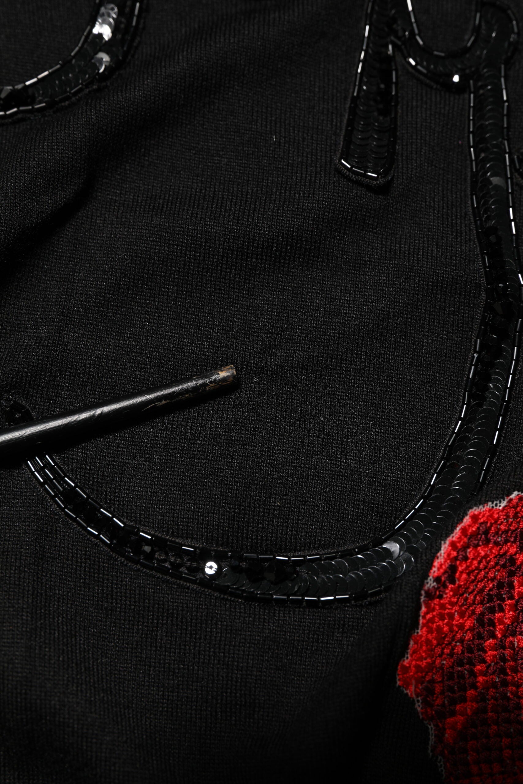 Dolce & Gabbana Black Rose Sequin Embellishments Blouse Top | Regal Royce